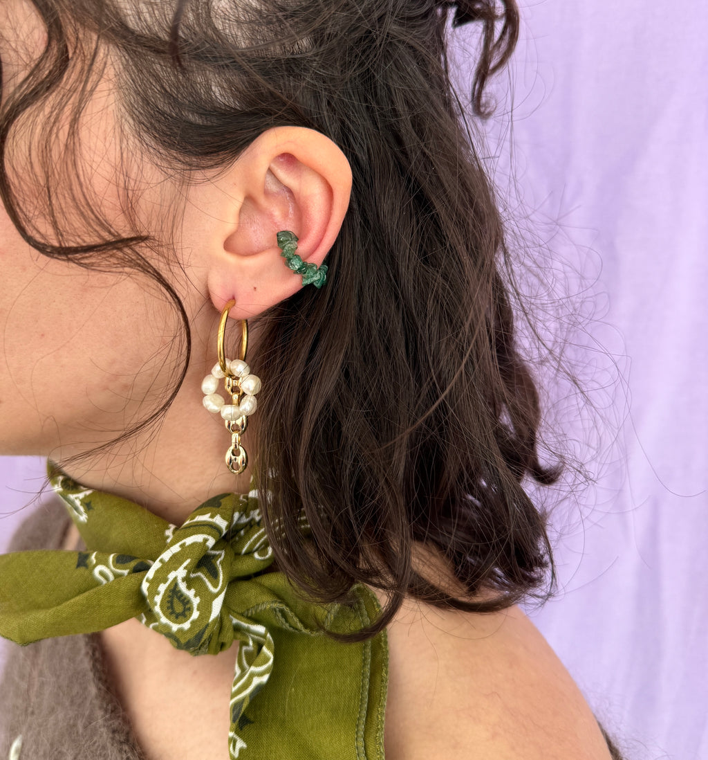 Paire grandes créoles dorées #1