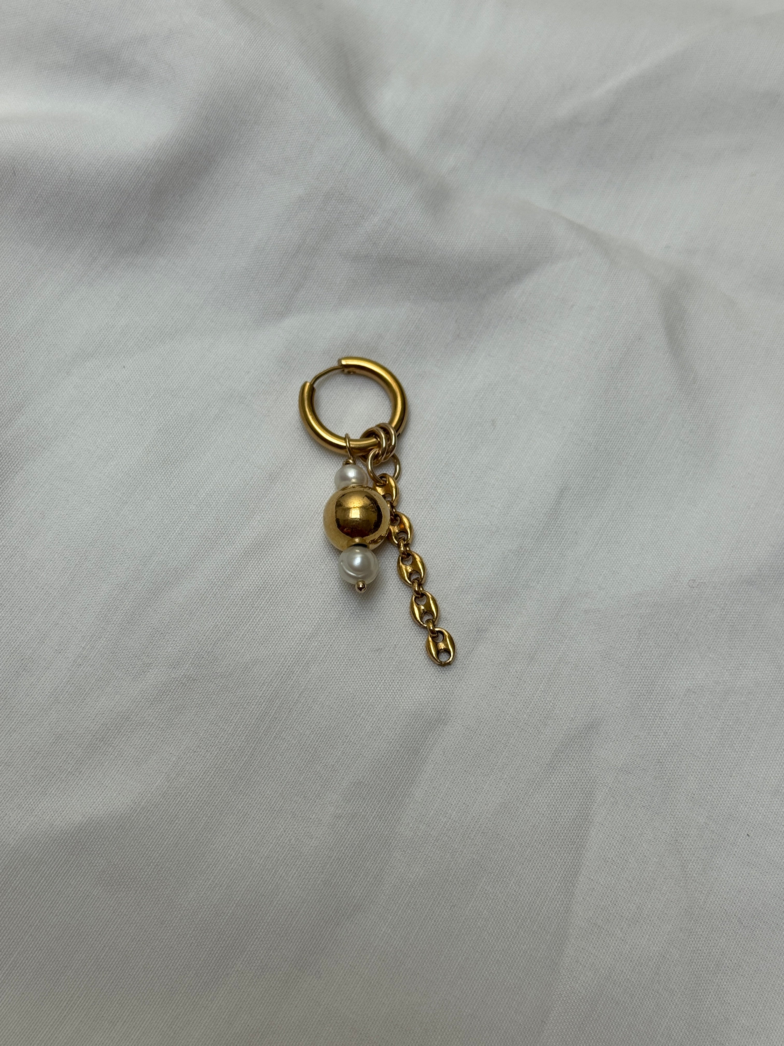 Mono créole dorée//grain de café & grosse perle