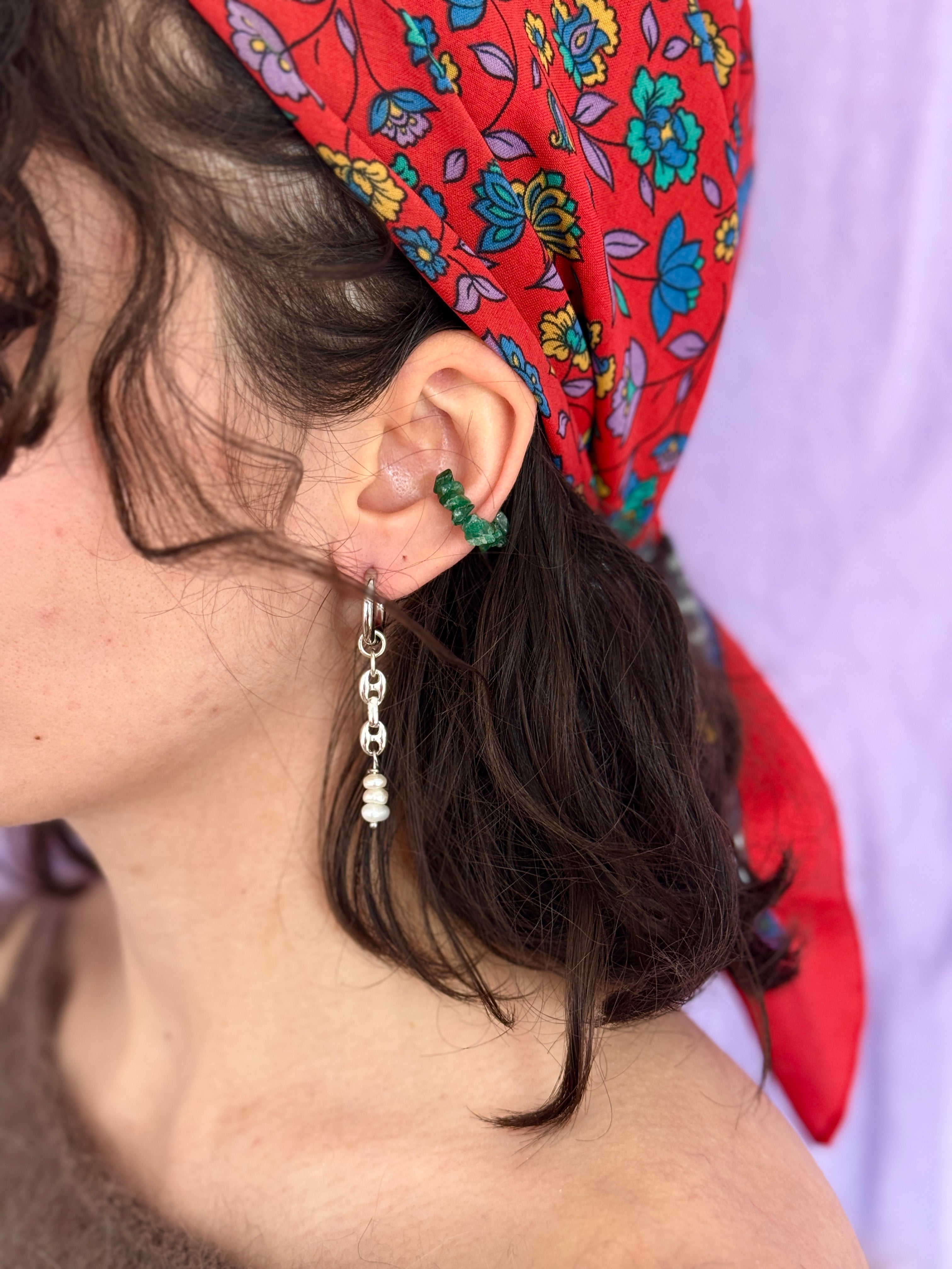 Paire petites créoles argentées #1