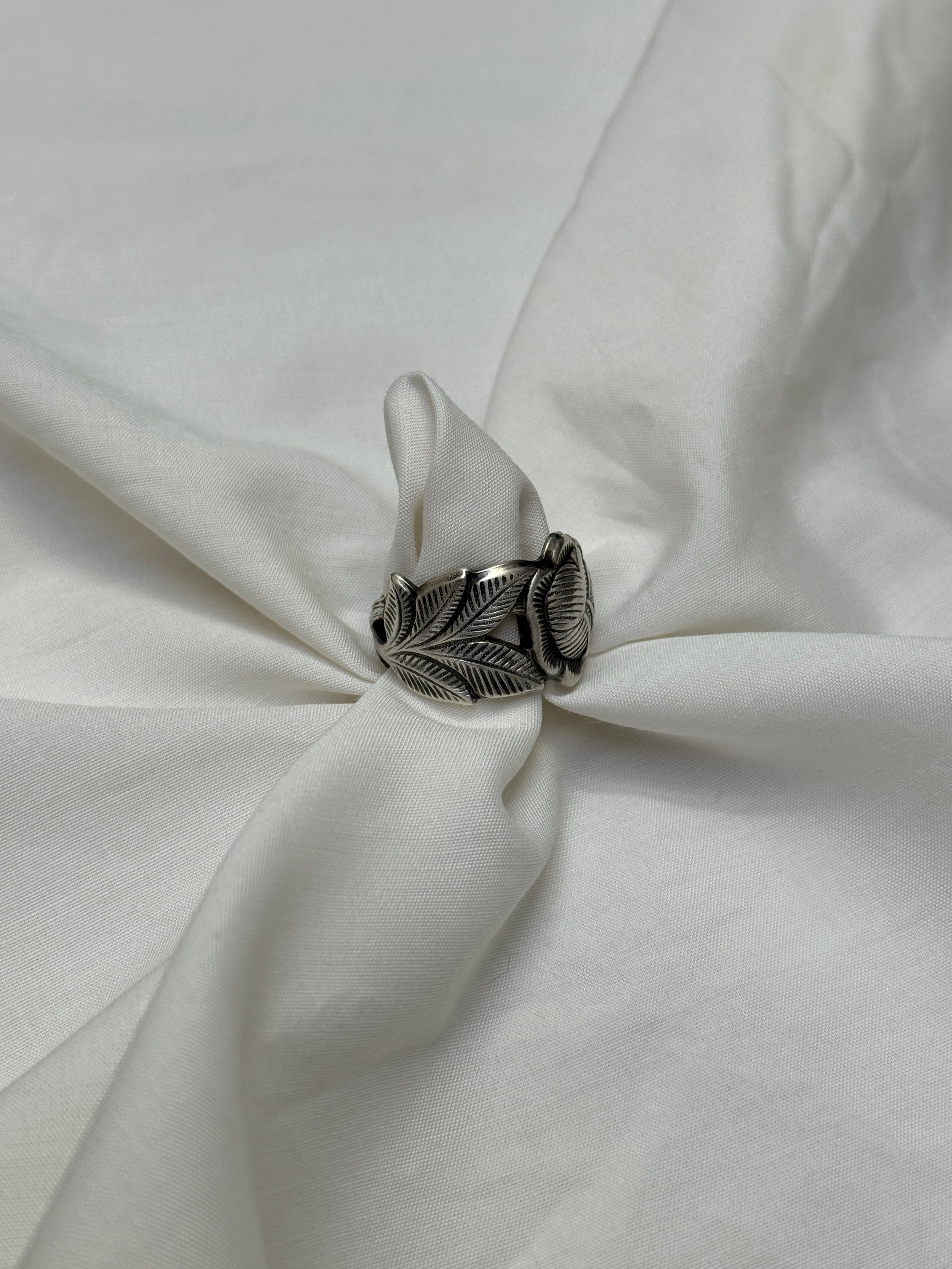 Bague Rose argentée #4