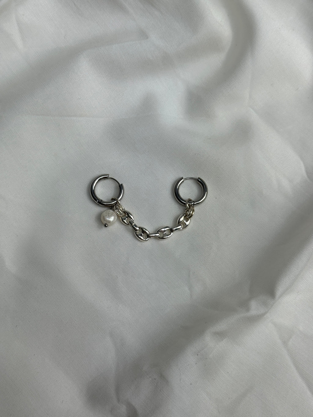 Double créoles//grains de café argentés