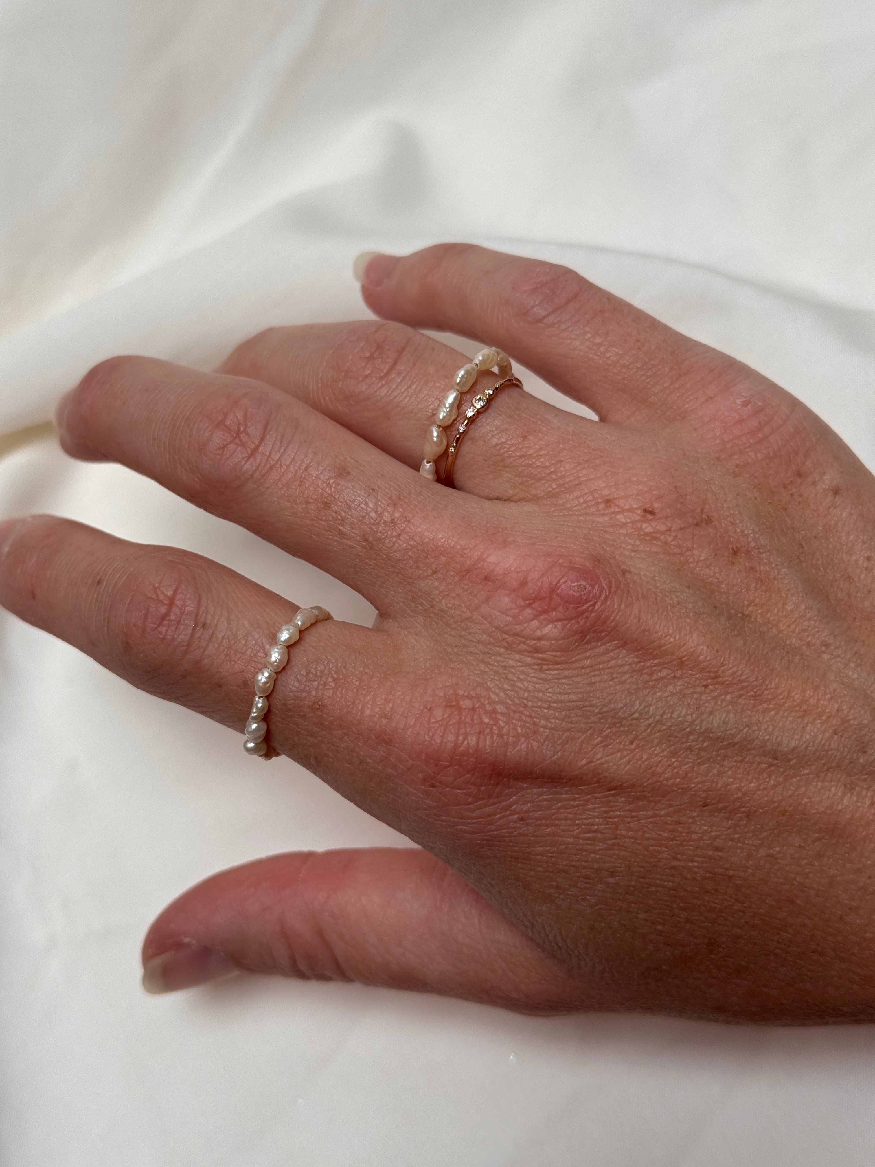 Bague perles d’eau douce blanches