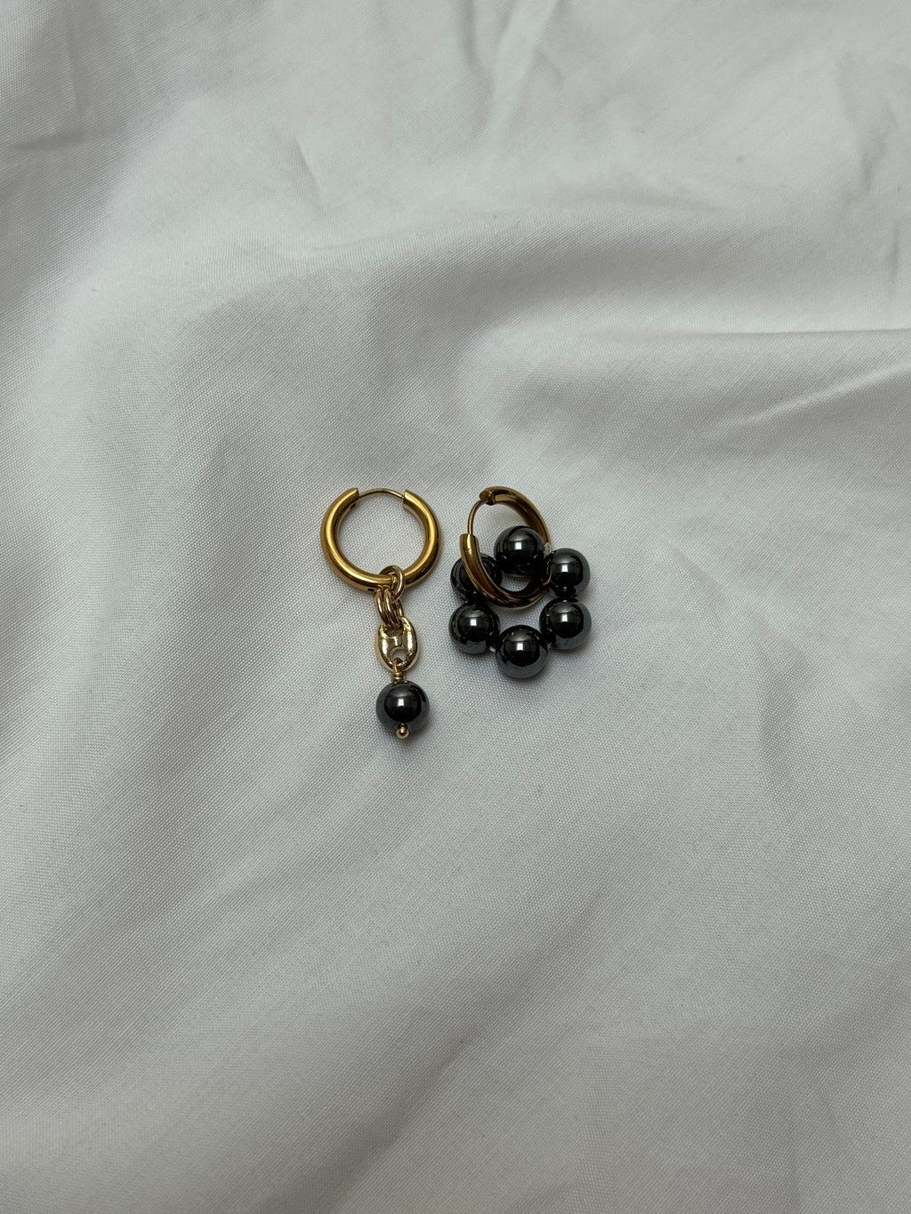 Mono créole dorée & perles hématites