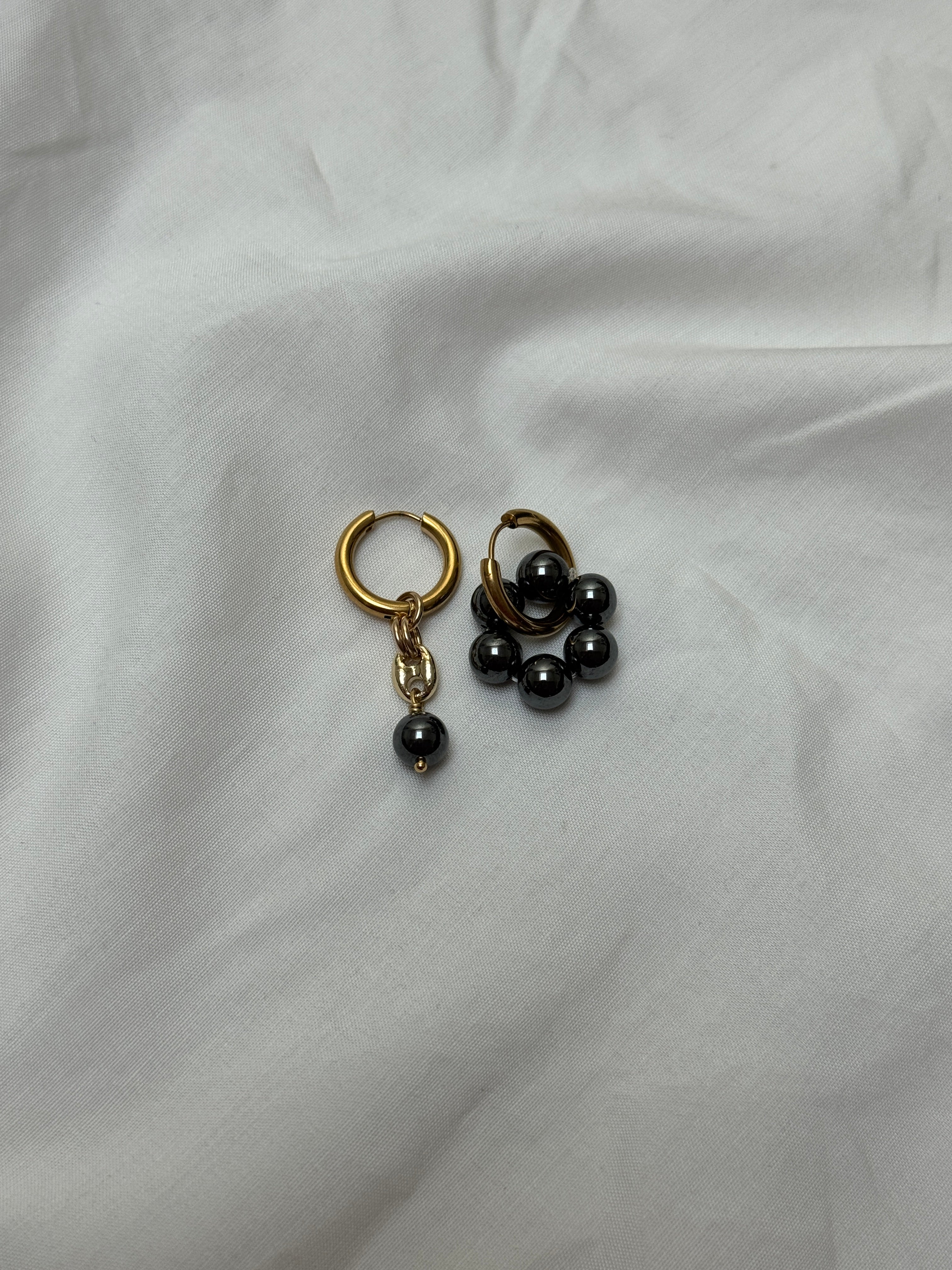 Mono créole dorée & perles hématites