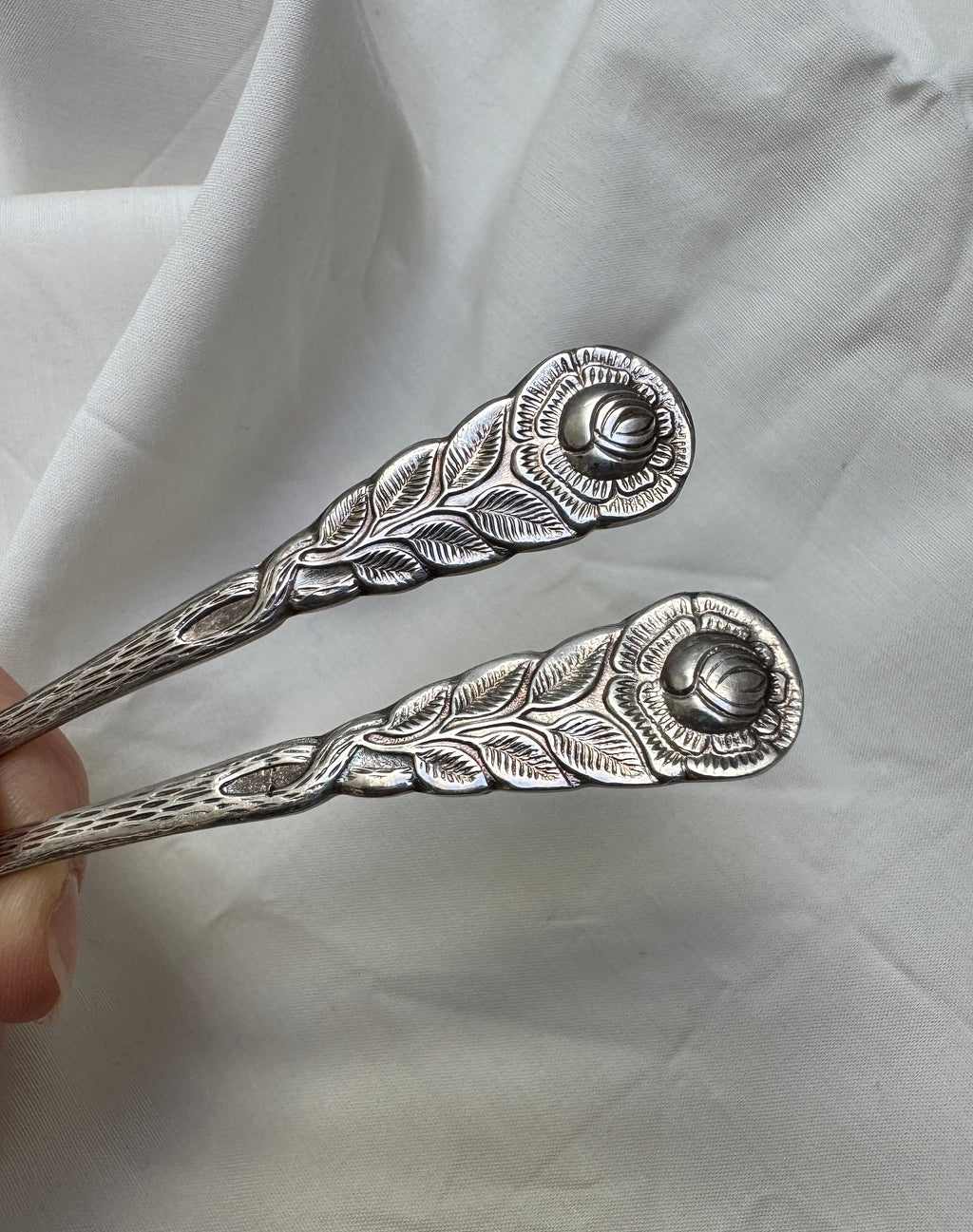 Bague Rose argentée #1