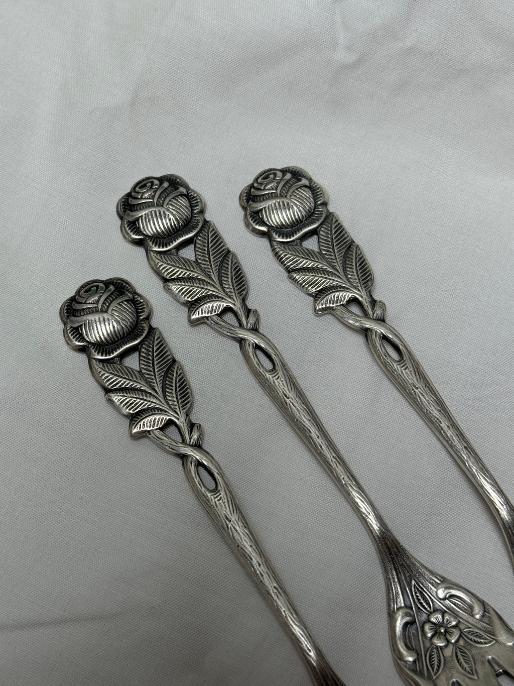 Bague Rose argentée #4