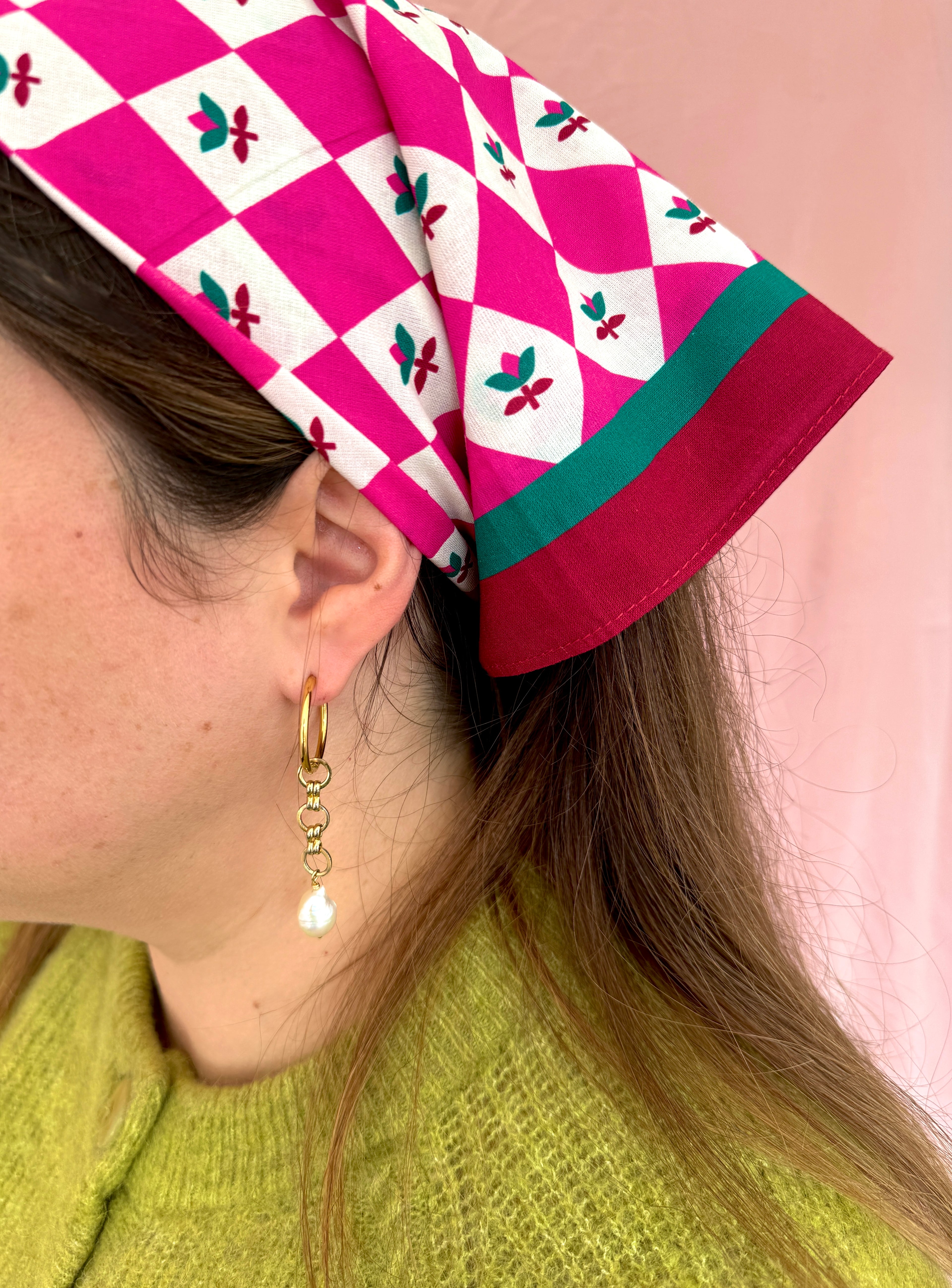 Paire grandes créoles dorées #6