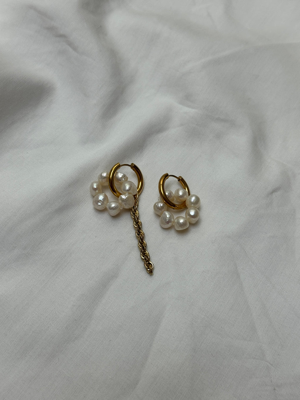 Mono créole dorée//cercle perlé & chaîne