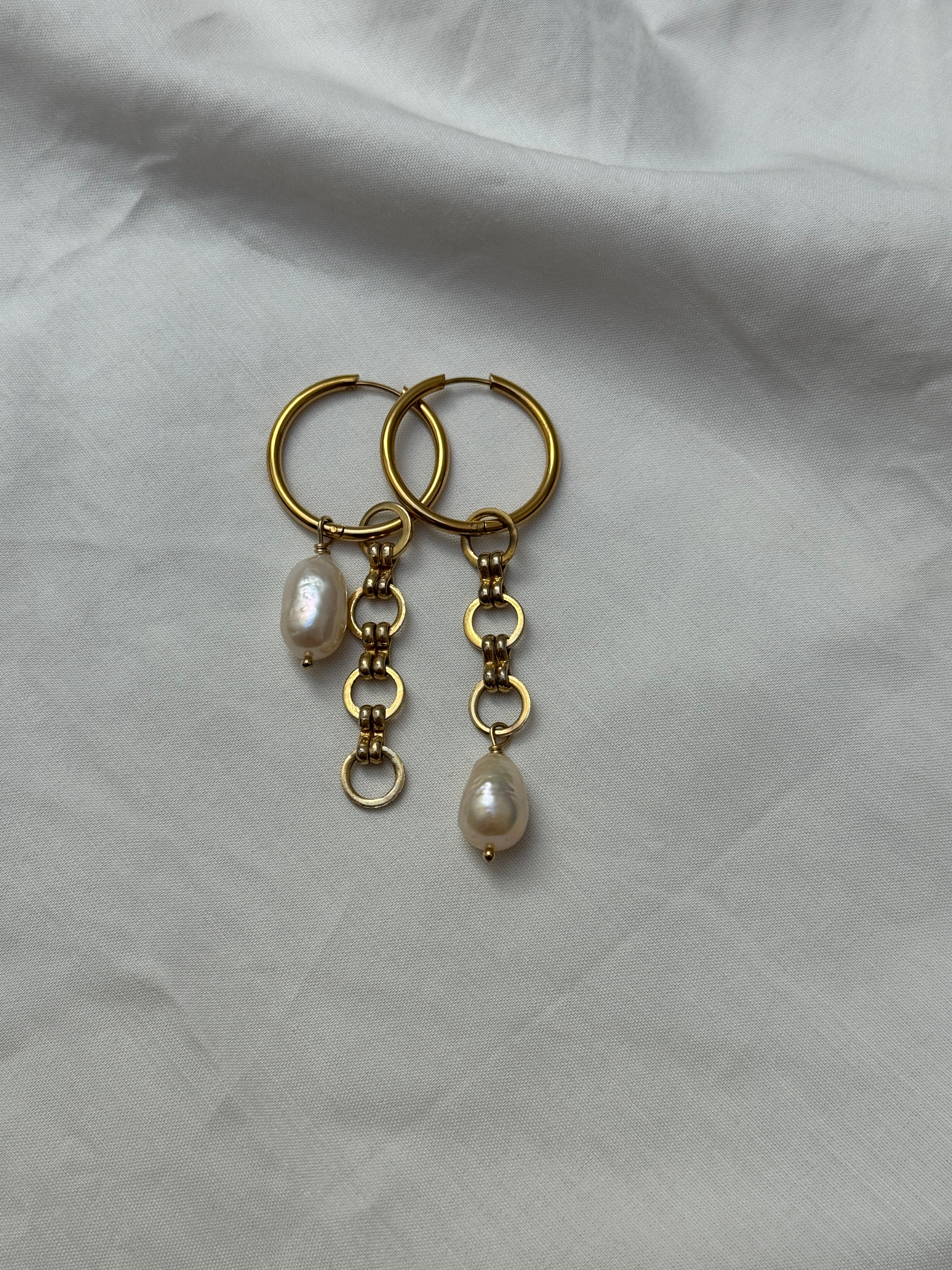 Paire grandes créoles dorées #6