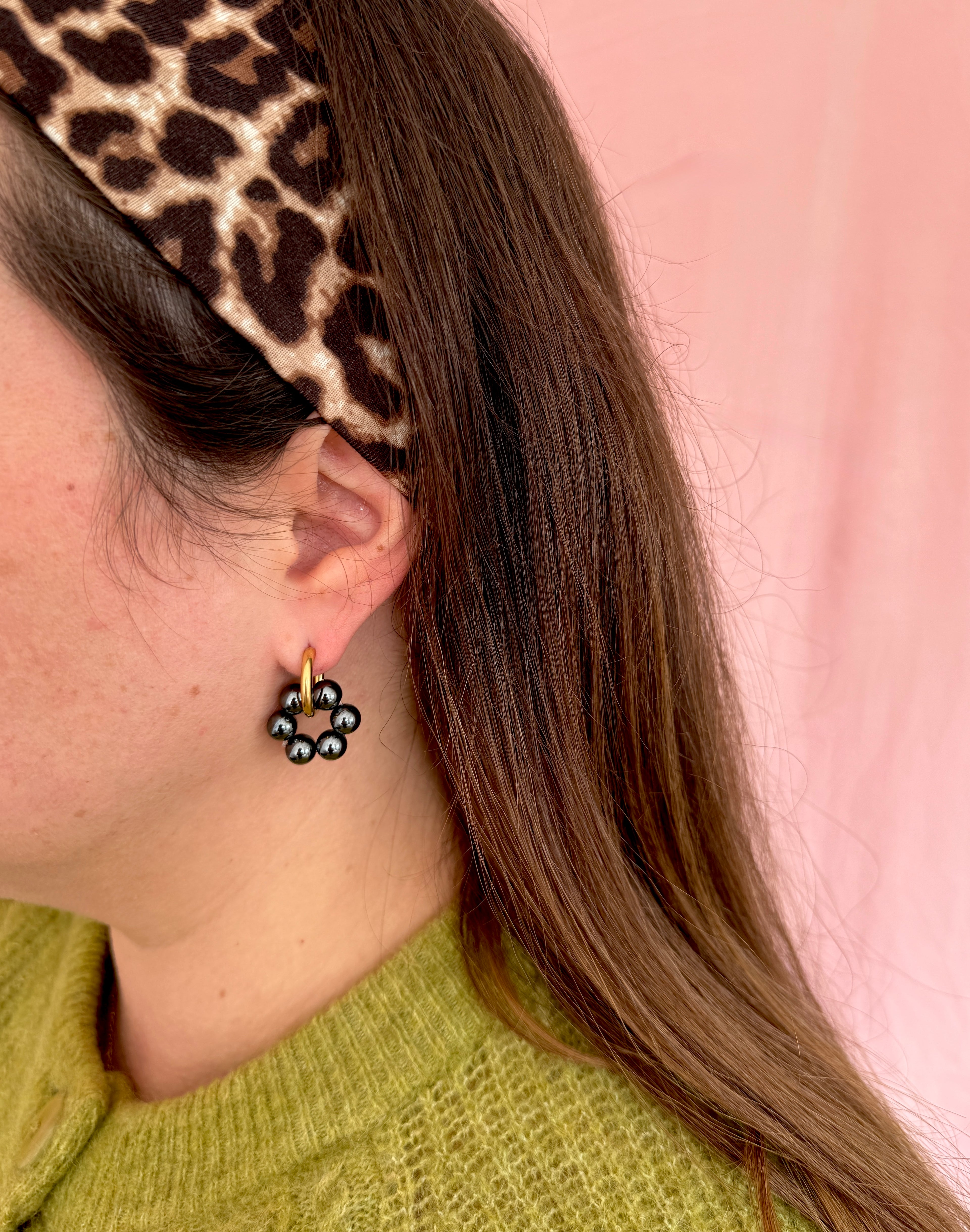 Mono créole dorée & perles hématites