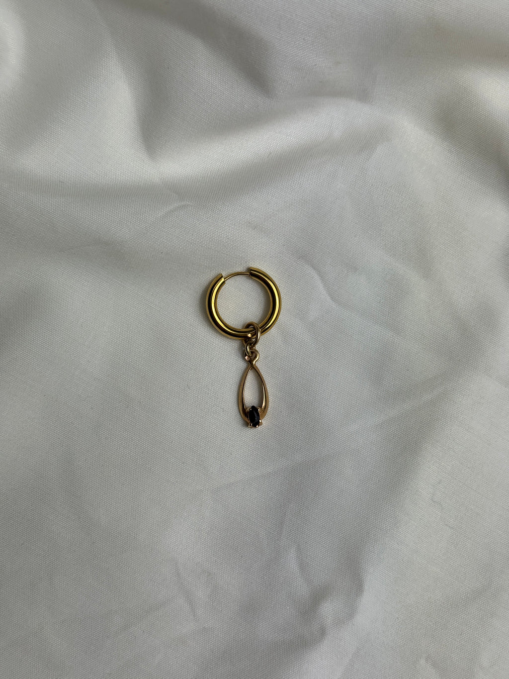 Mono créole dorée & pendentif strass noir