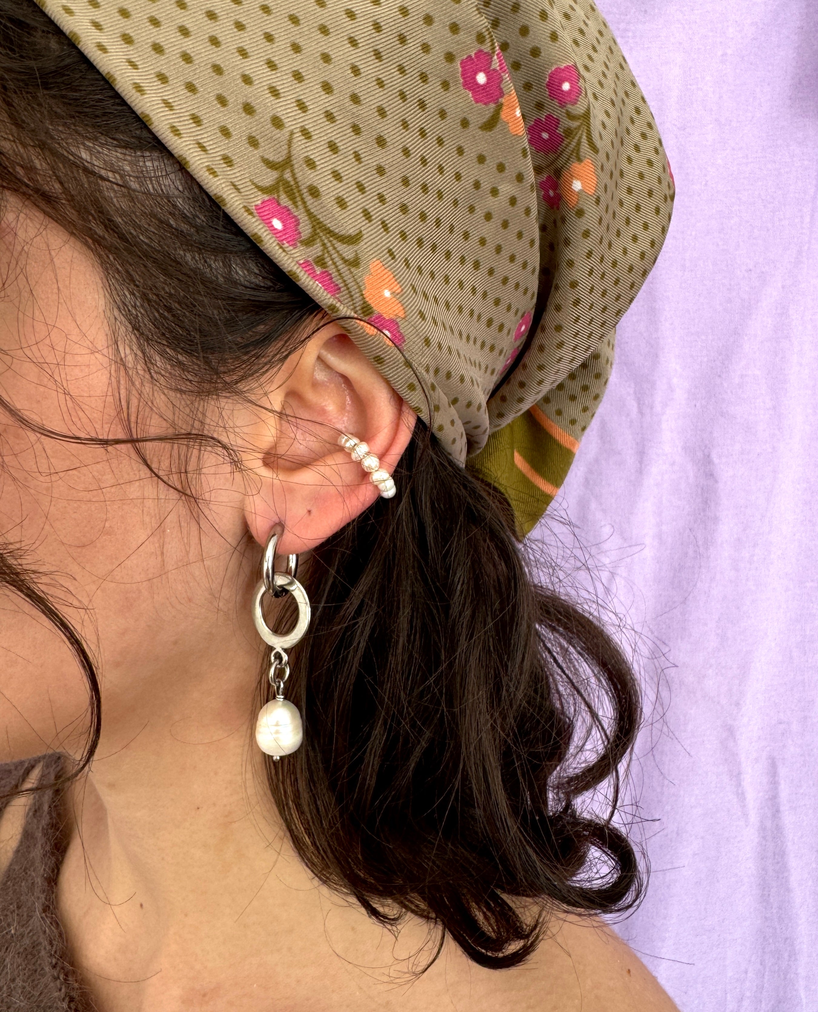 Mono créole argentée//cercle & perle