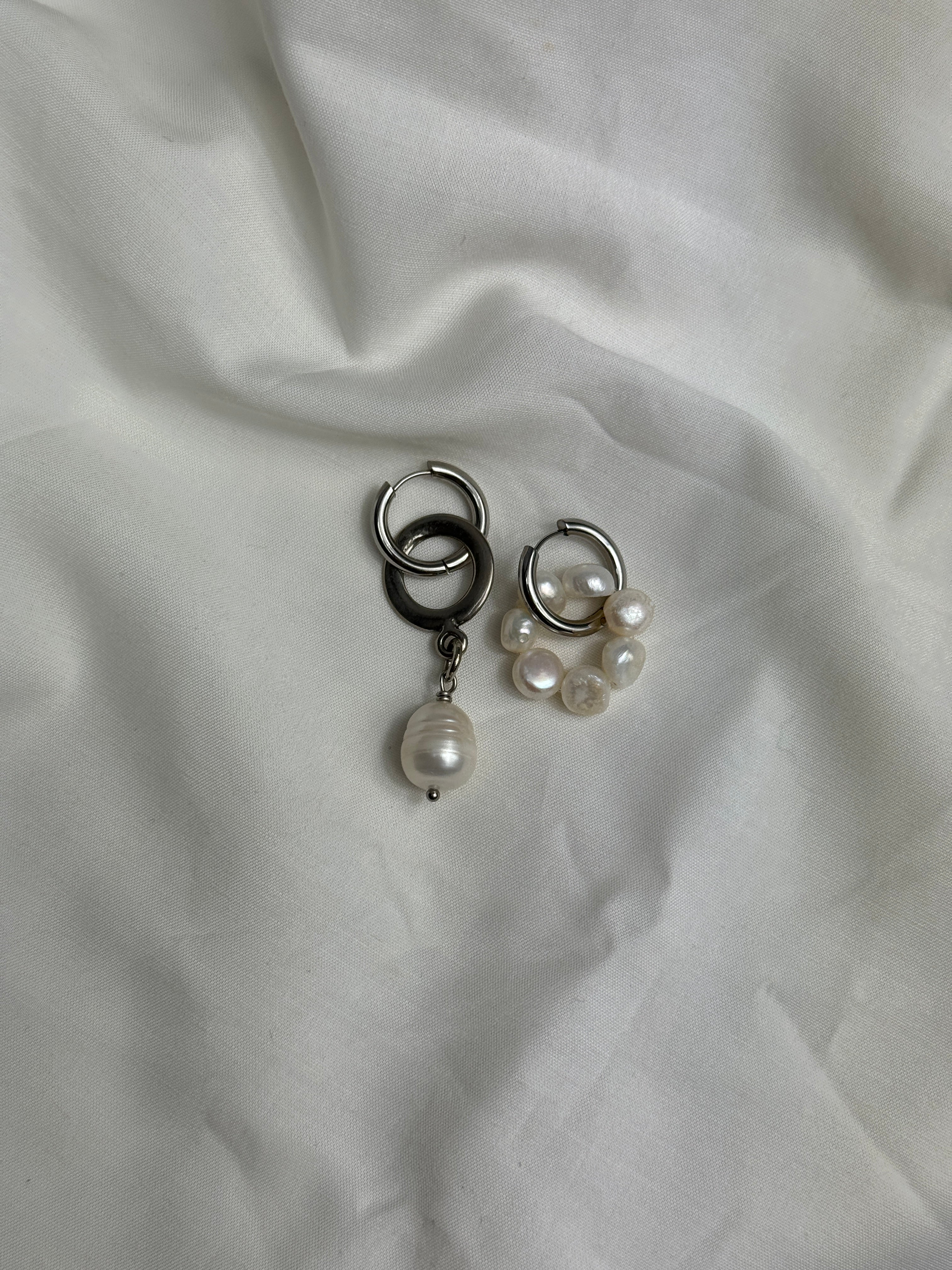 Mono créole argentée//cercle & perle