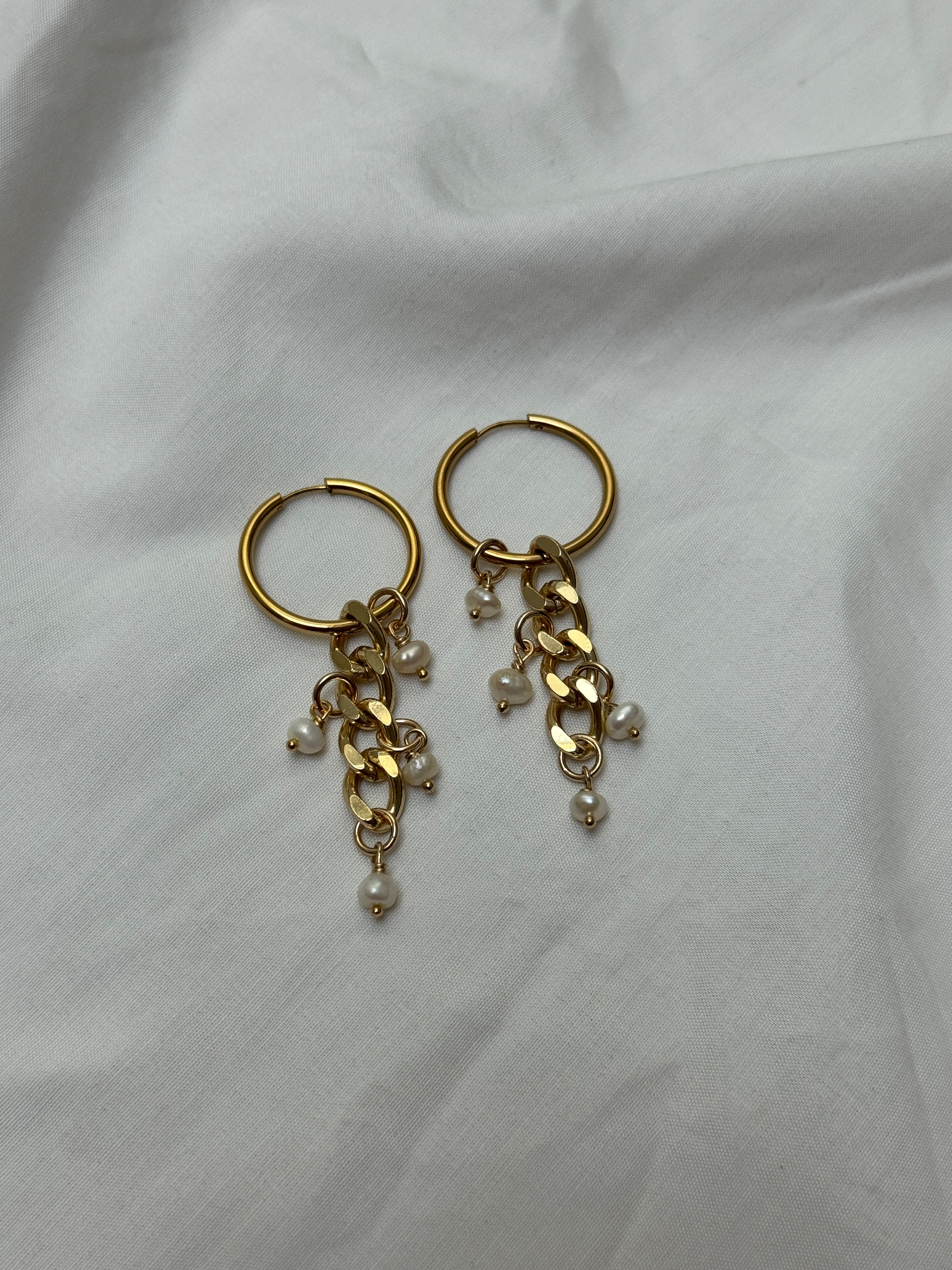 Paire grandes créoles dorées #5