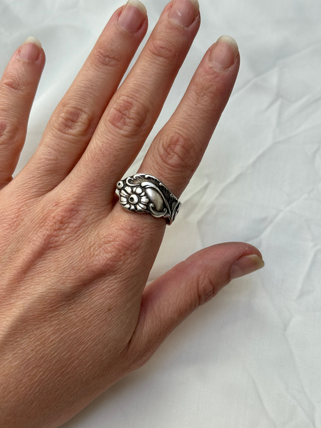 Bague Fleurs argentées
