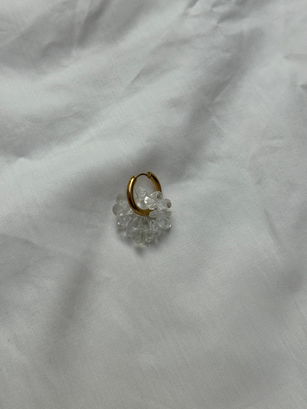 Mono créole dorée & perles cristal de roche