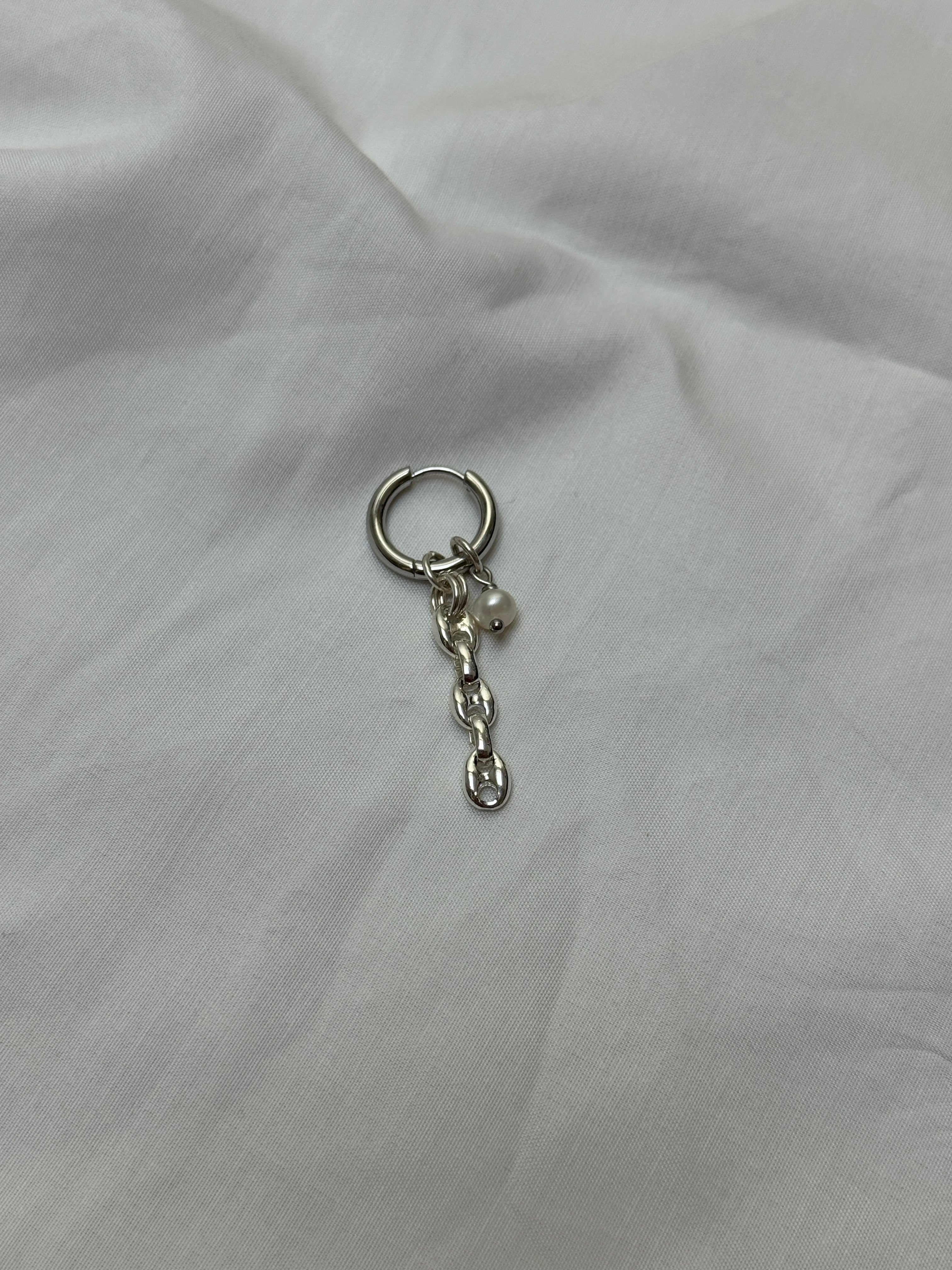 Mono créole argentée//chaîne & perle #3