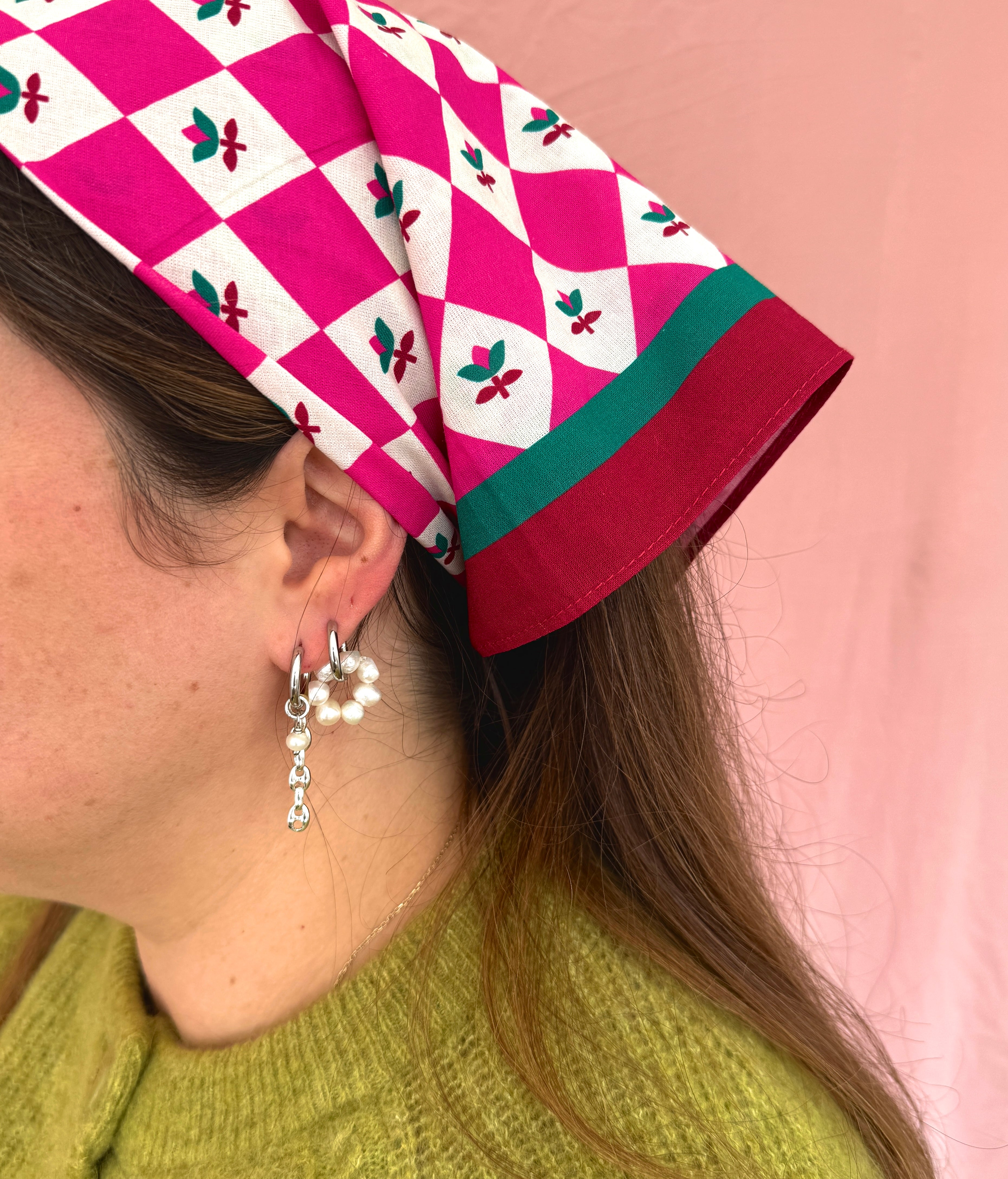 Mono créole argentée//chaîne & perle #3