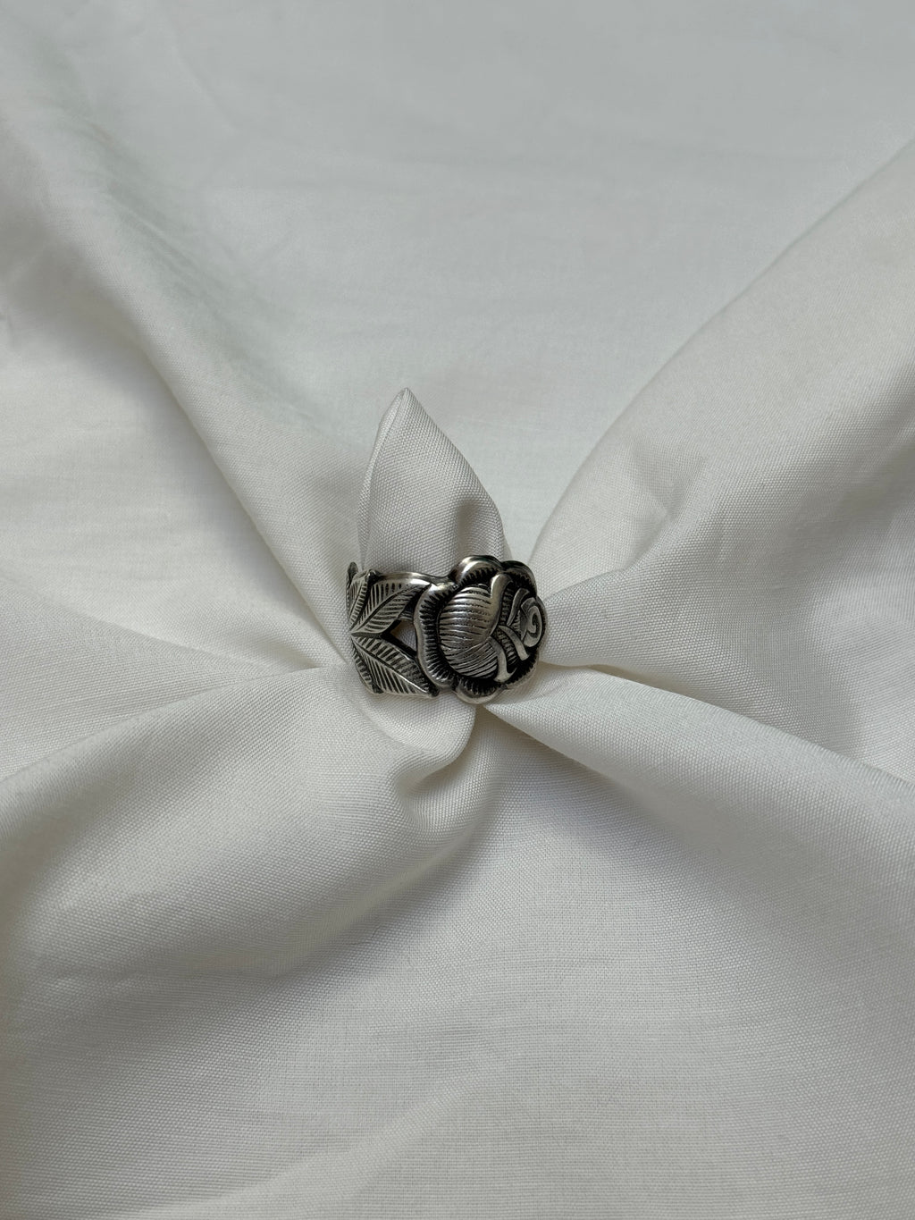 Bague Rose argentée #4