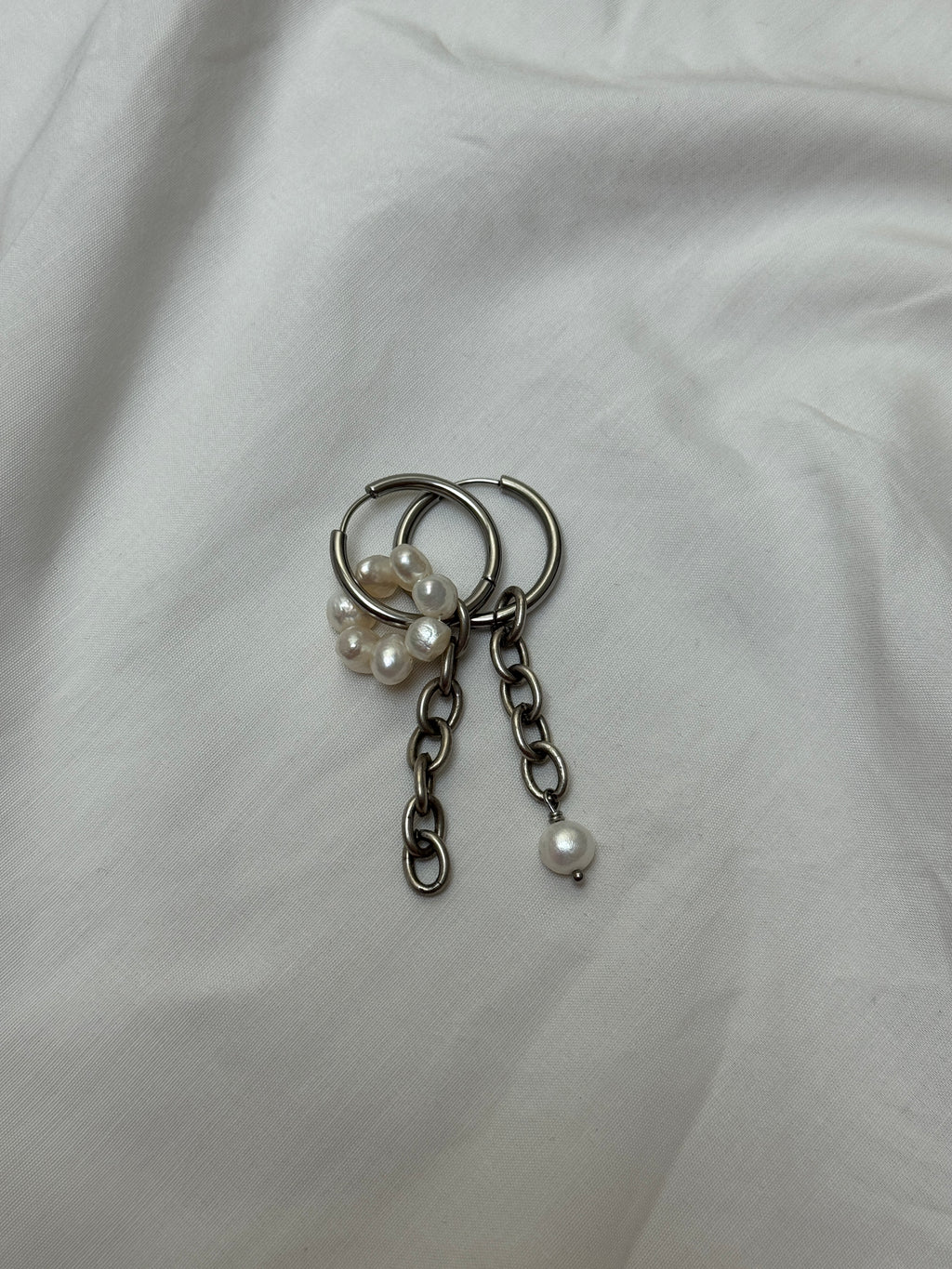 Paire grandes créoles argentées #3