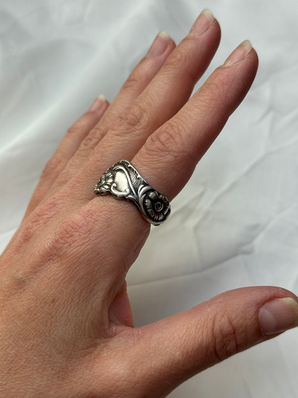 Bague Fleurs argentées