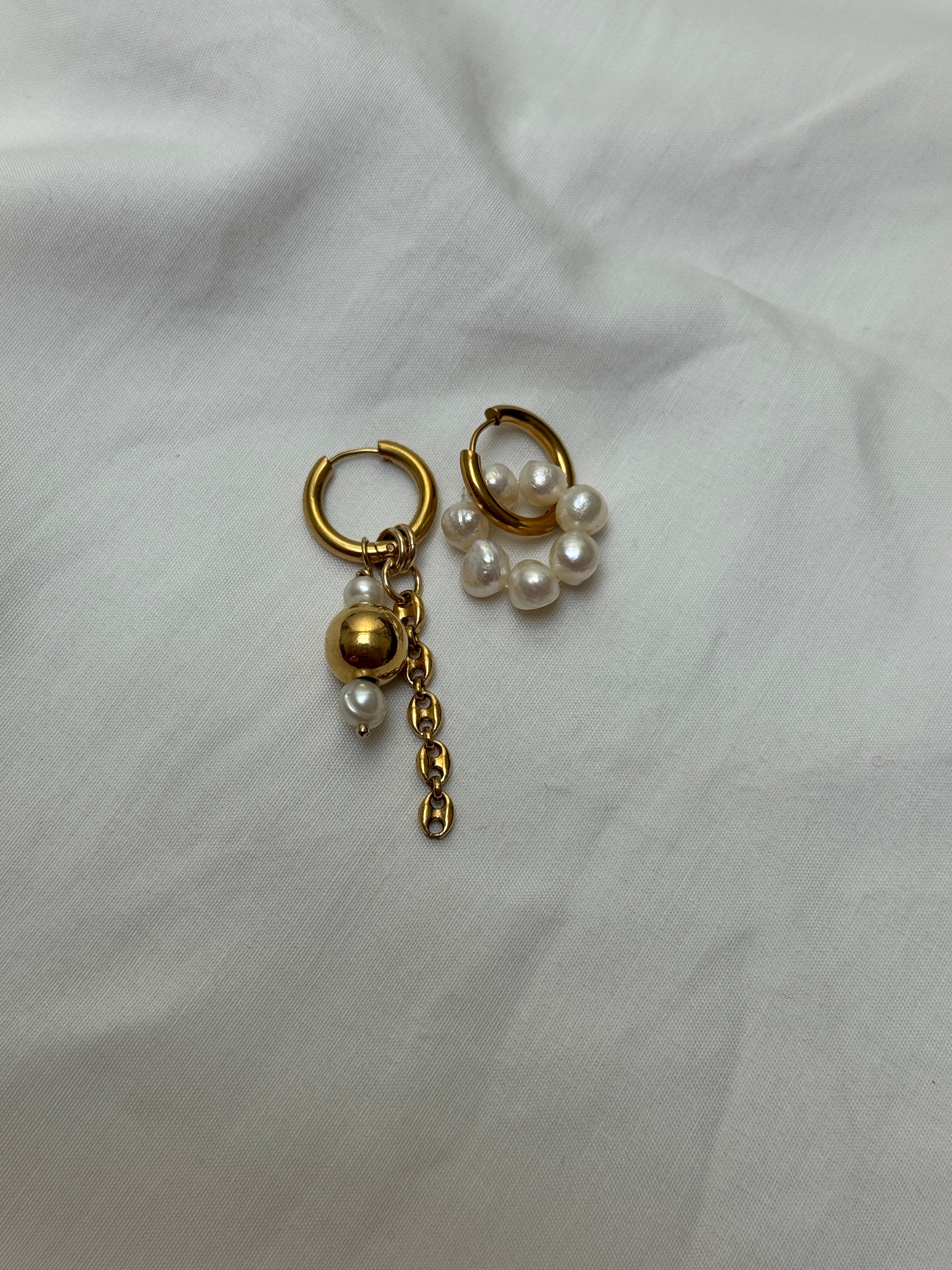 Mono créole dorée//grain de café & grosse perle