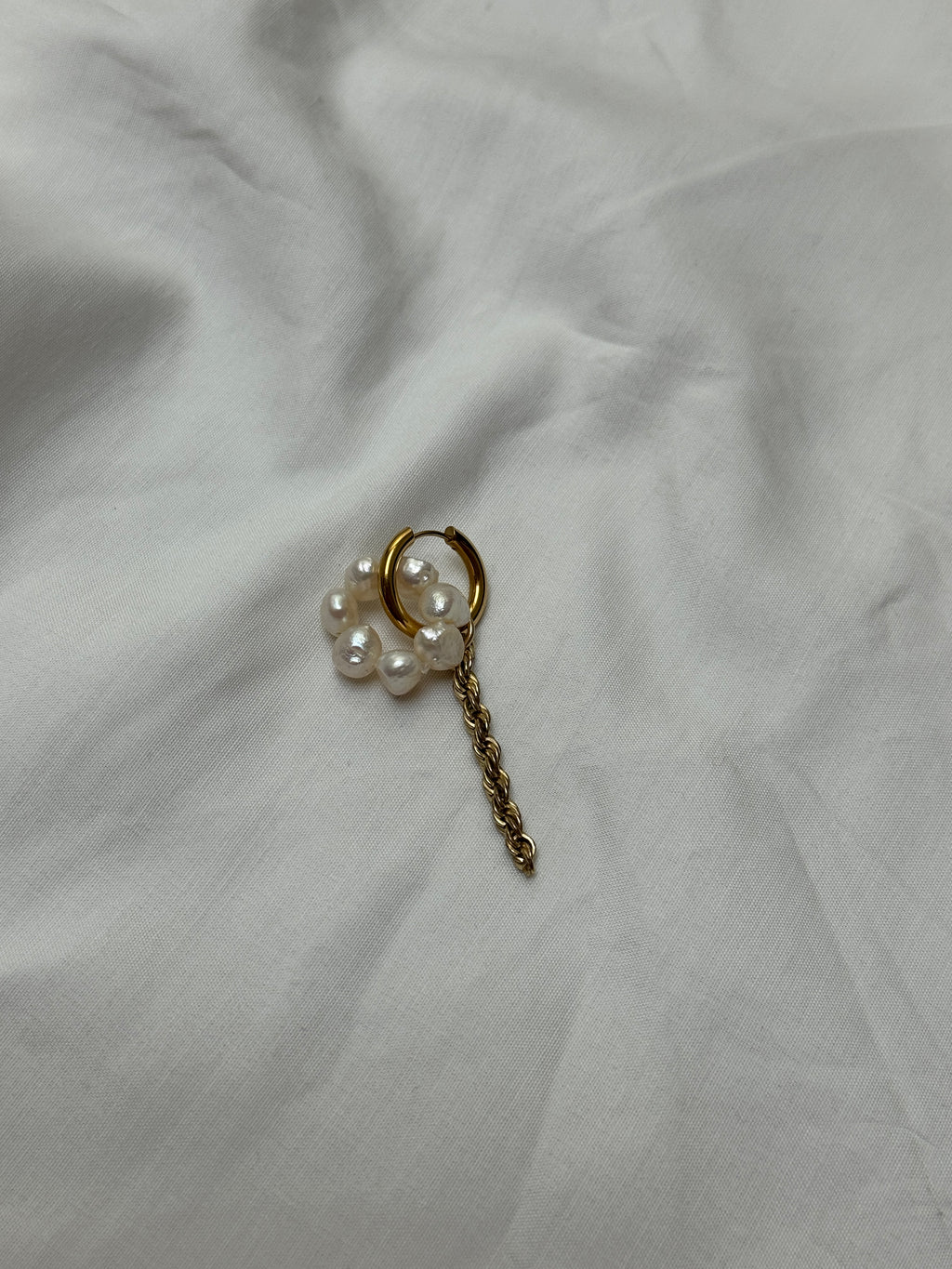 Mono créole dorée//cercle perlé & chaîne