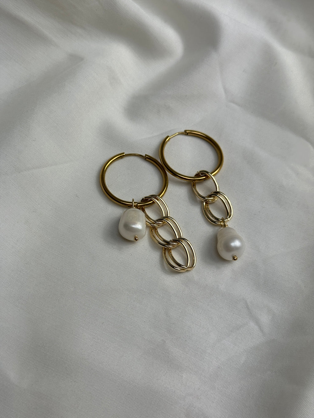 Paire grandes créoles dorées #3