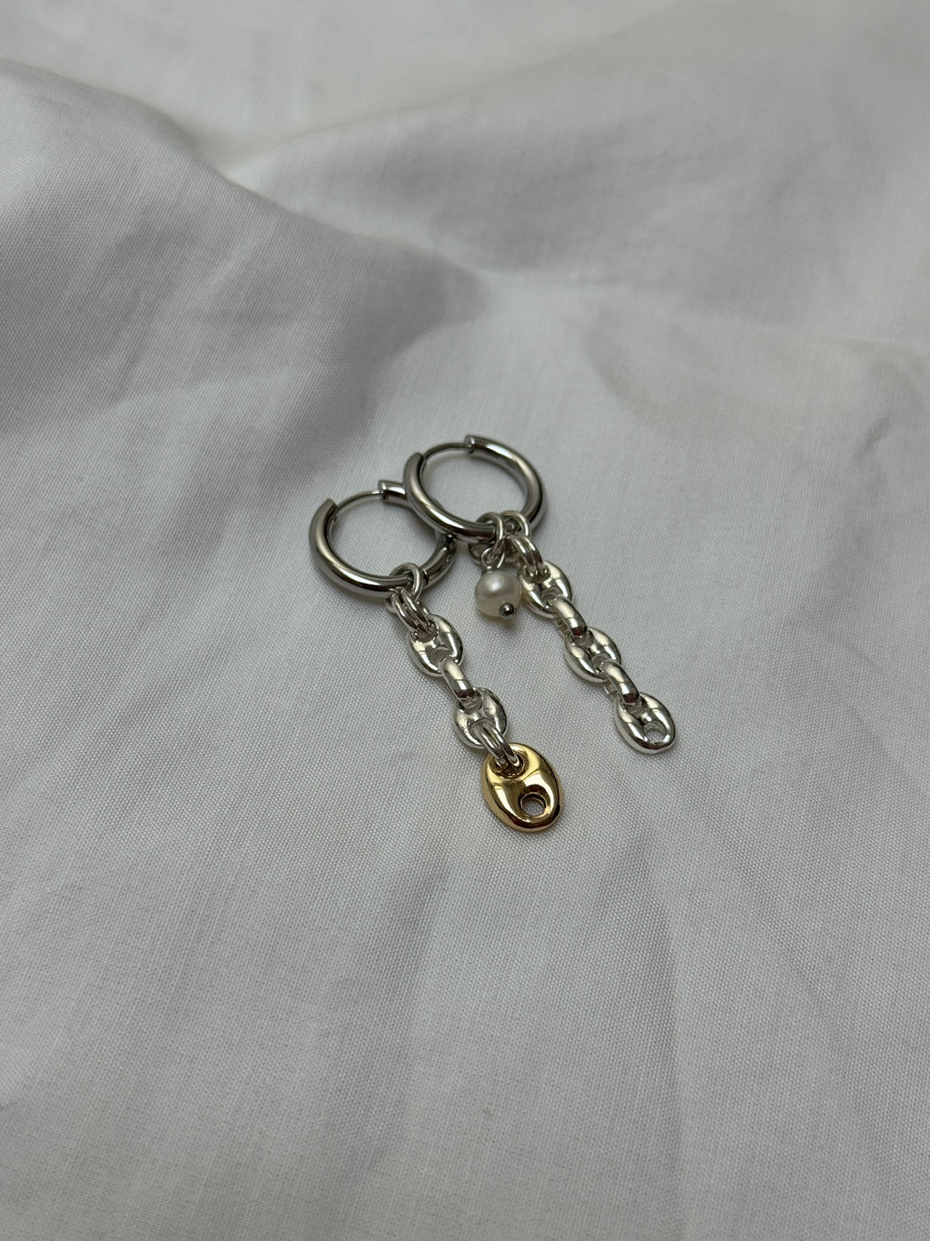 Mono créole argentée//chaîne & perle #3