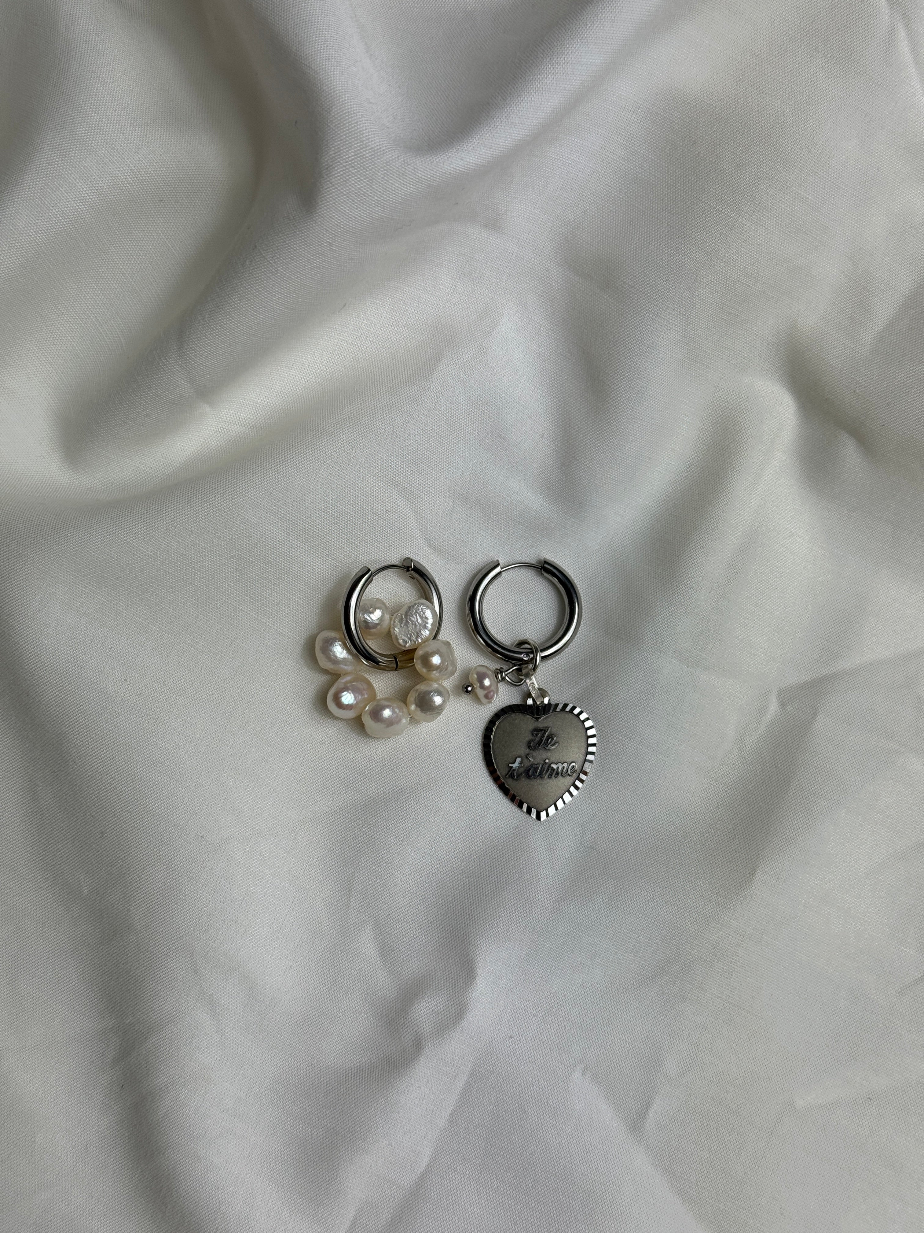 Mono créole argentée & perles d’eau douce