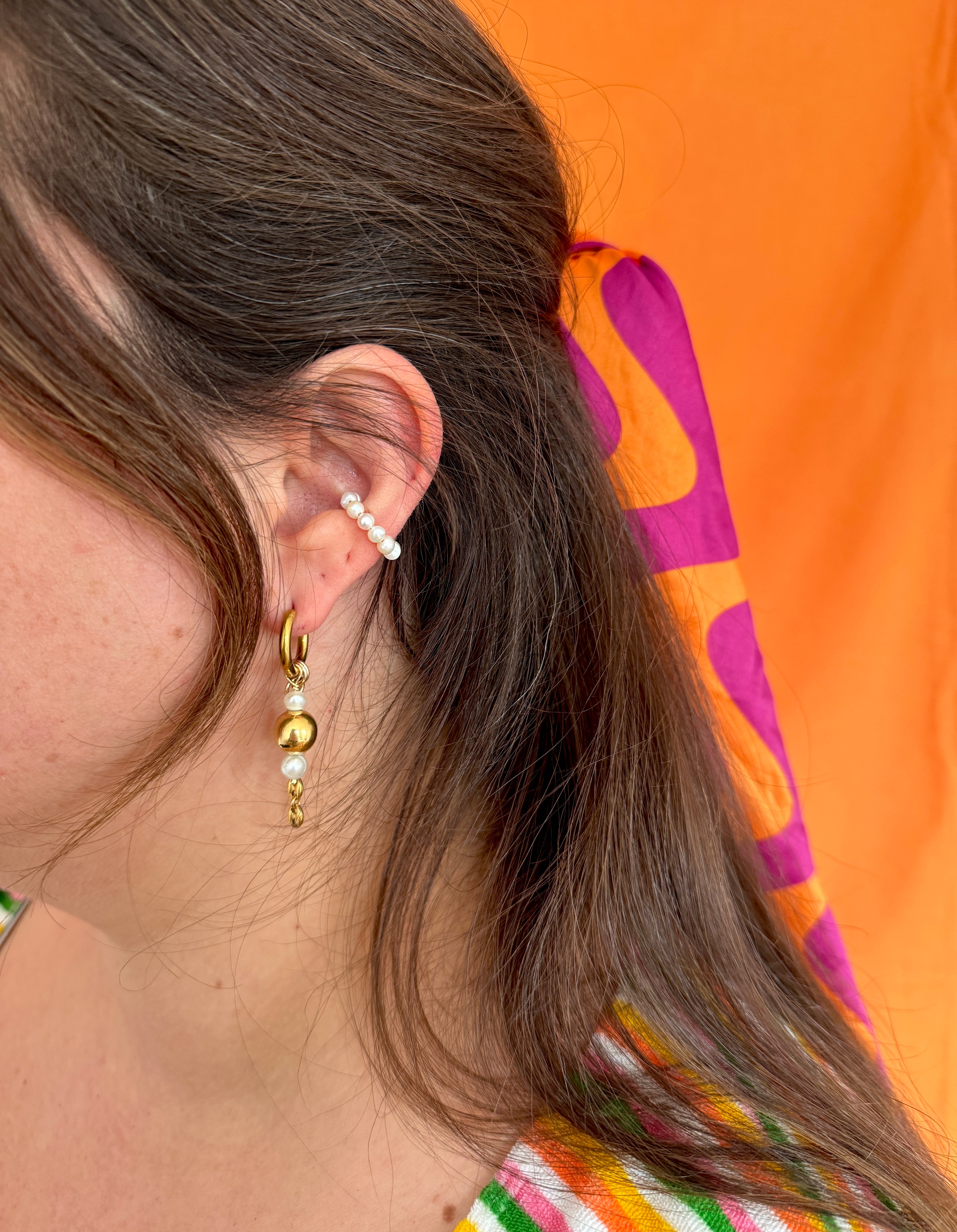 Mono créole dorée//grain de café & grosse perle