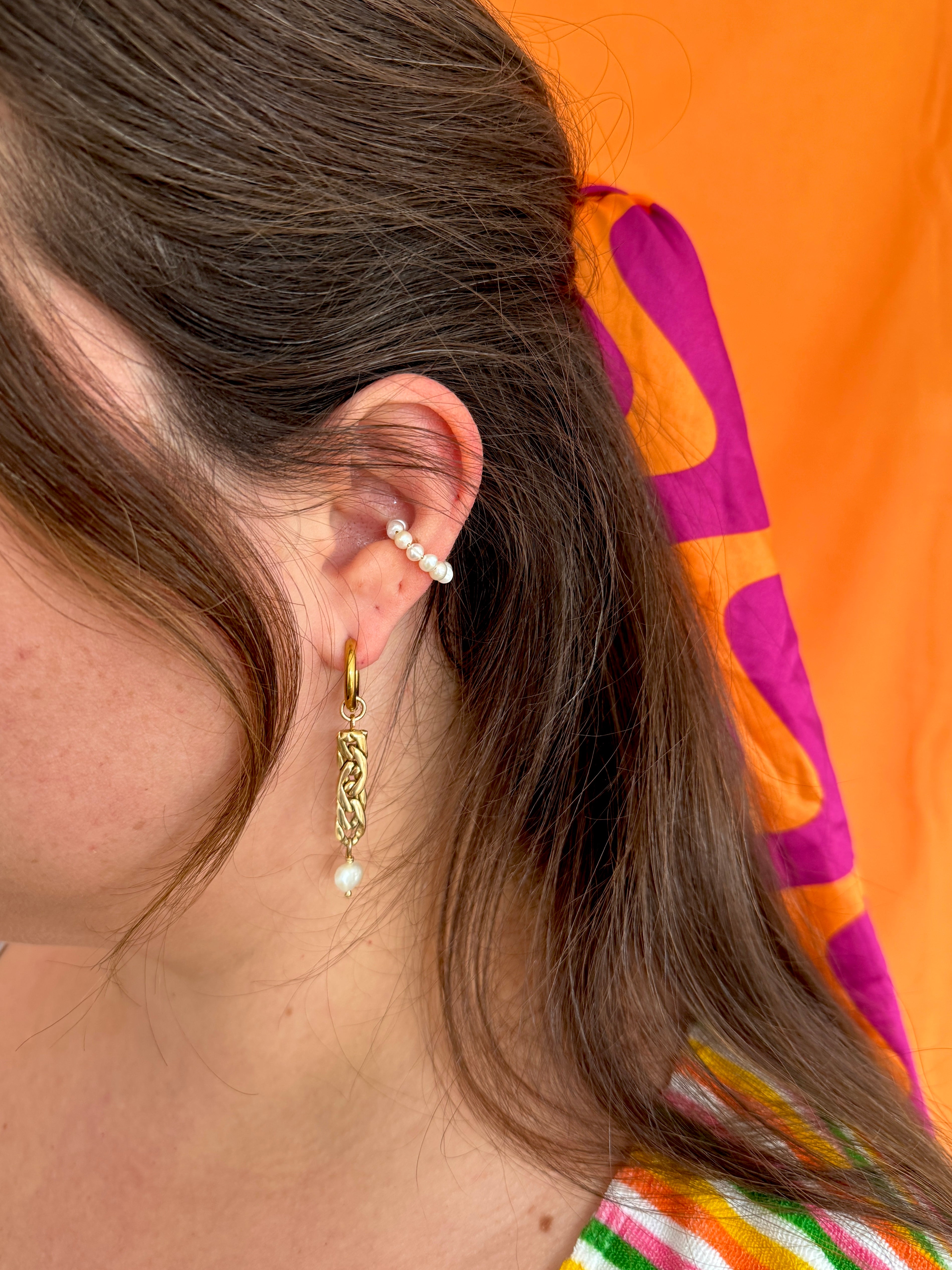 Mono créole dorée//chaîne & perle #7