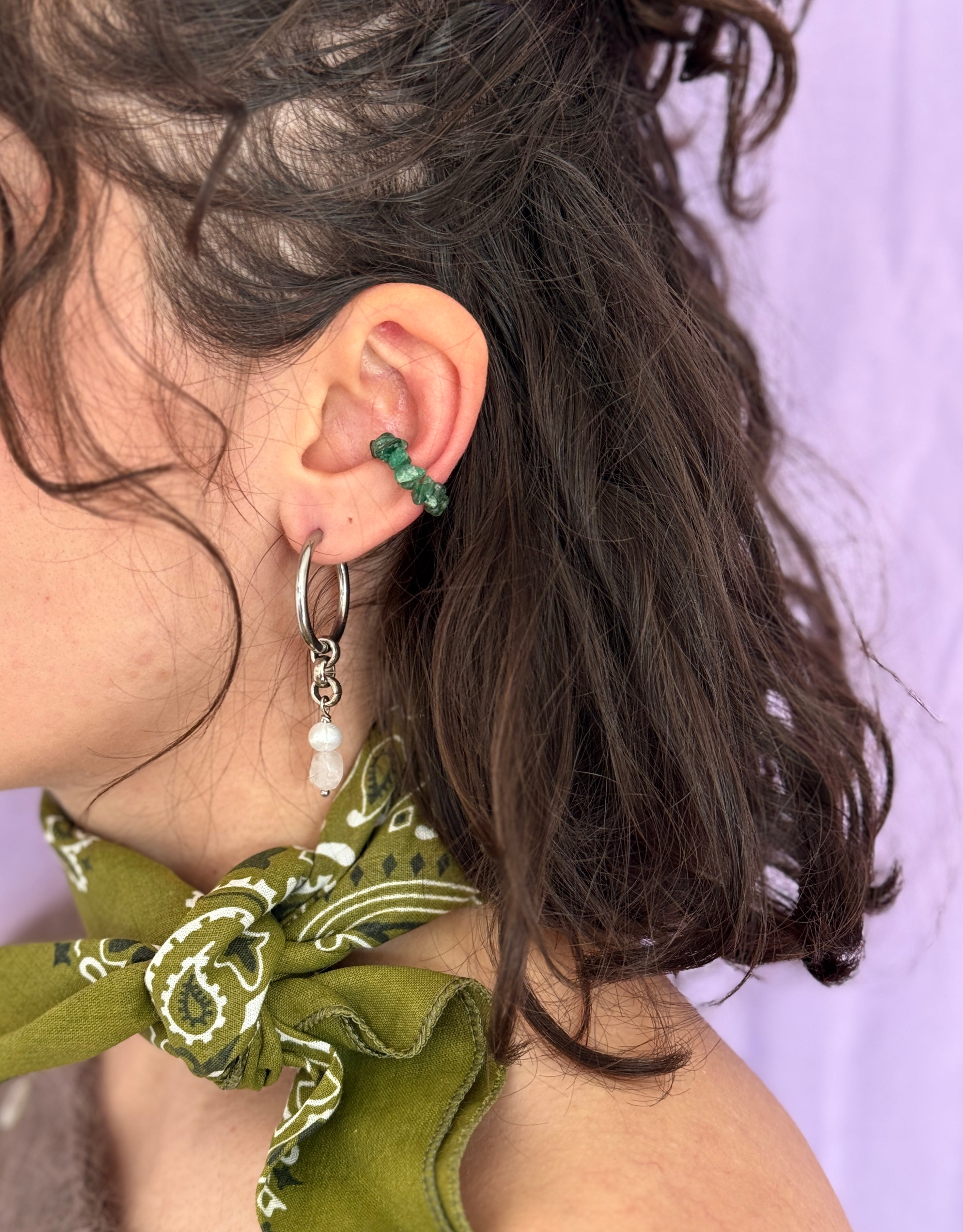 Paire grandes créoles argentées #2