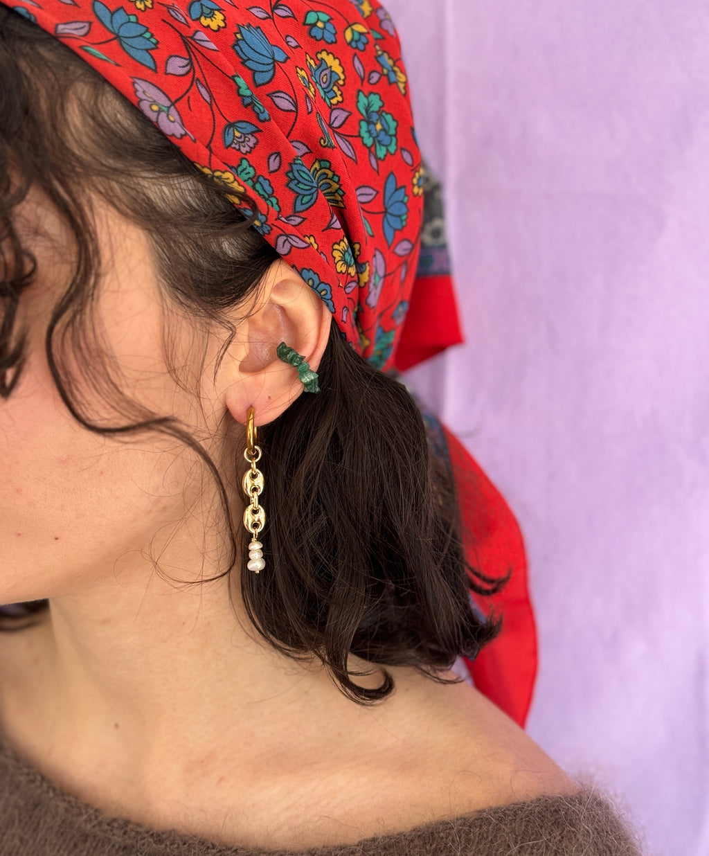 Paire petites créoles dorées #4