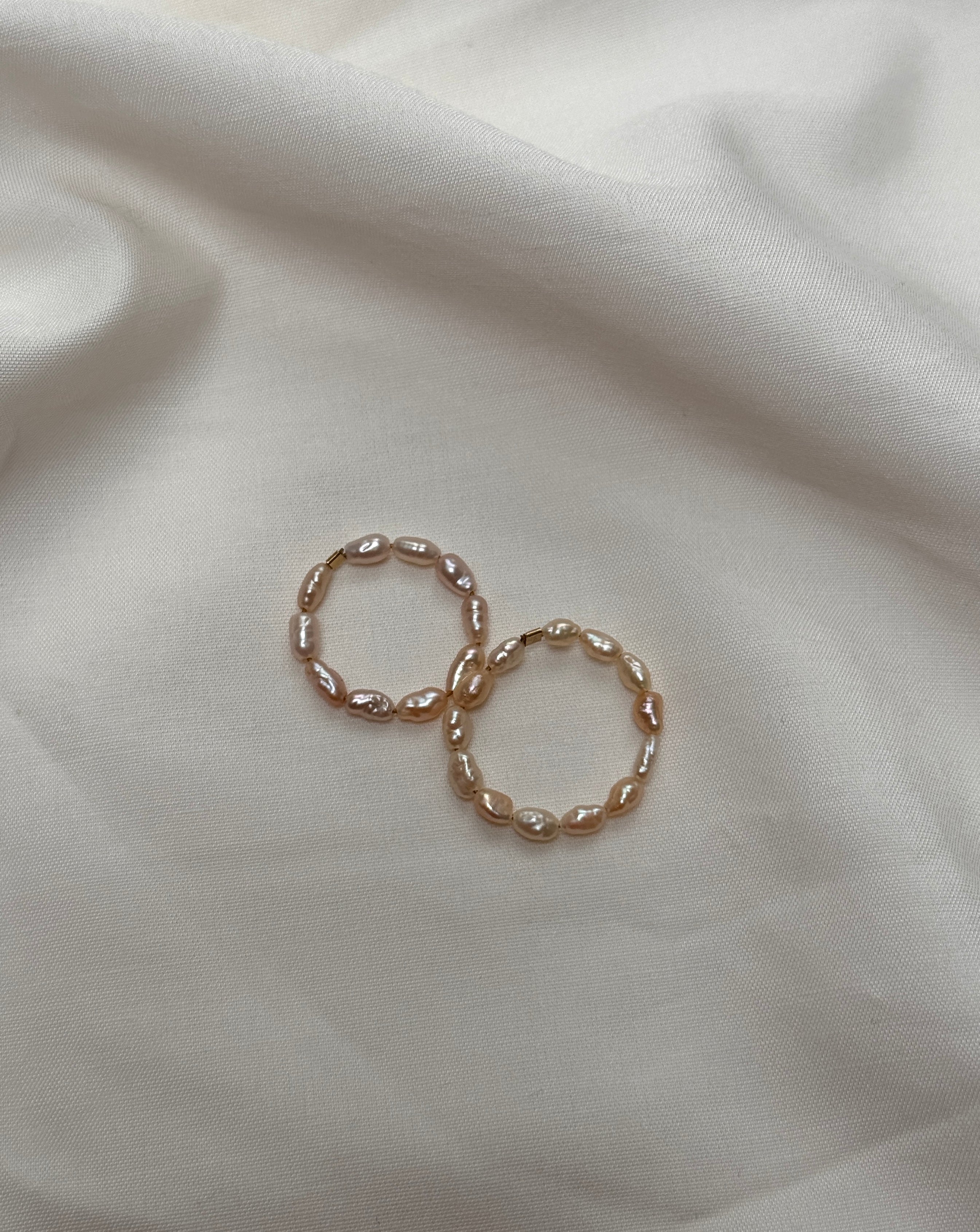 Bague perles d’eau douce rosées