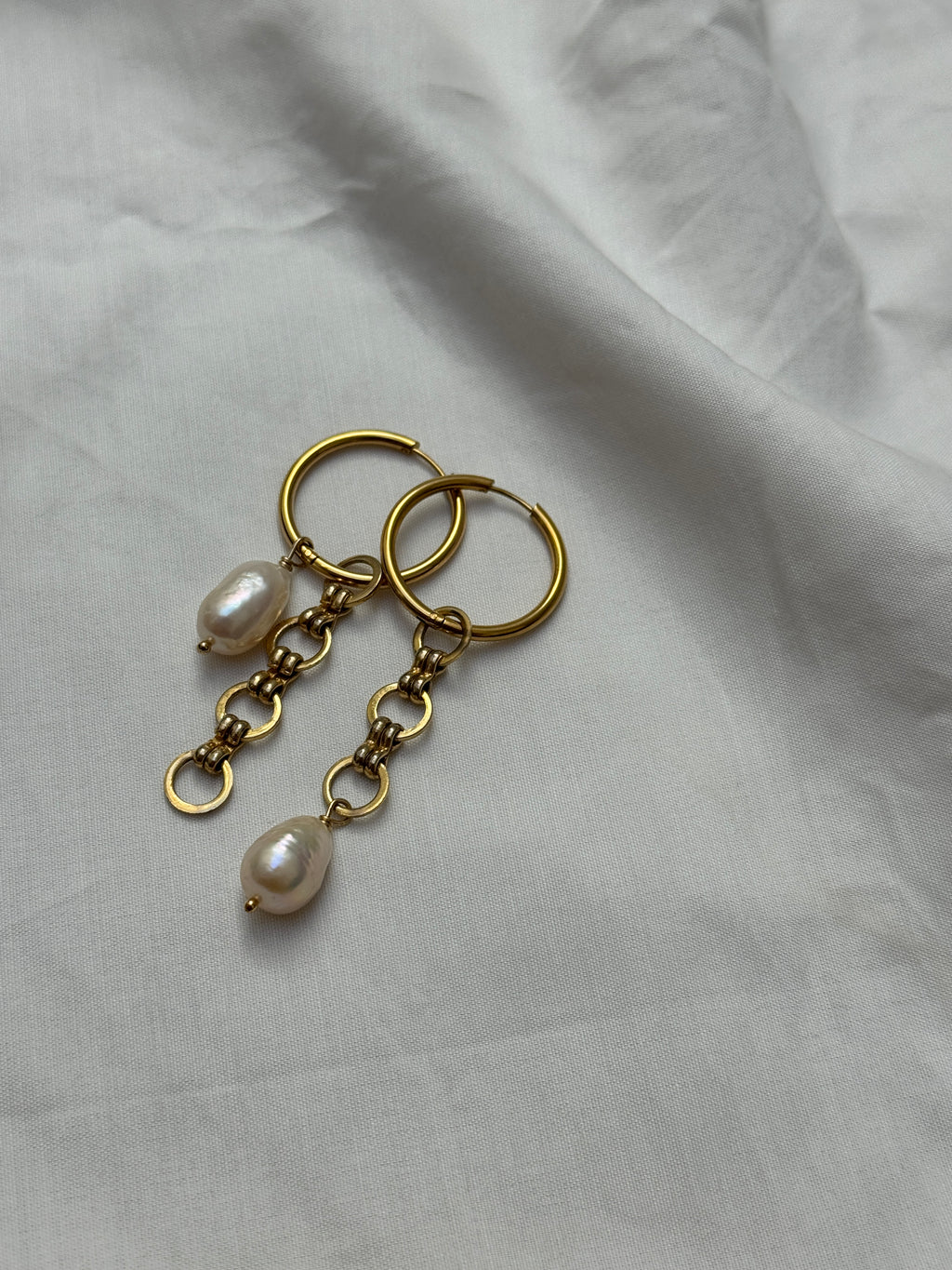 Paire grandes créoles dorées #6