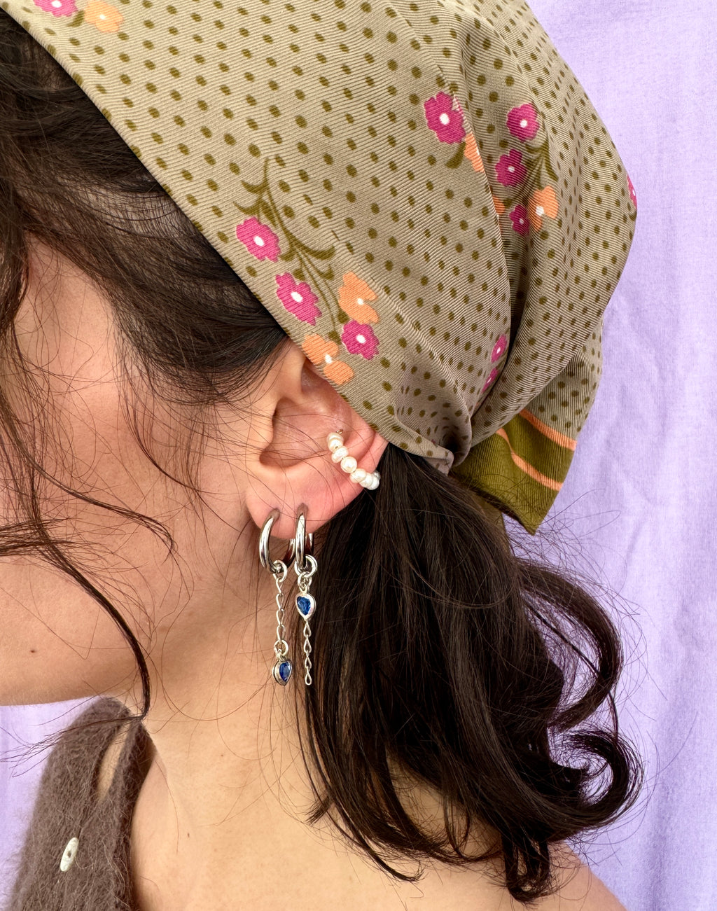 Mono créole argentée//cœur bleu #2