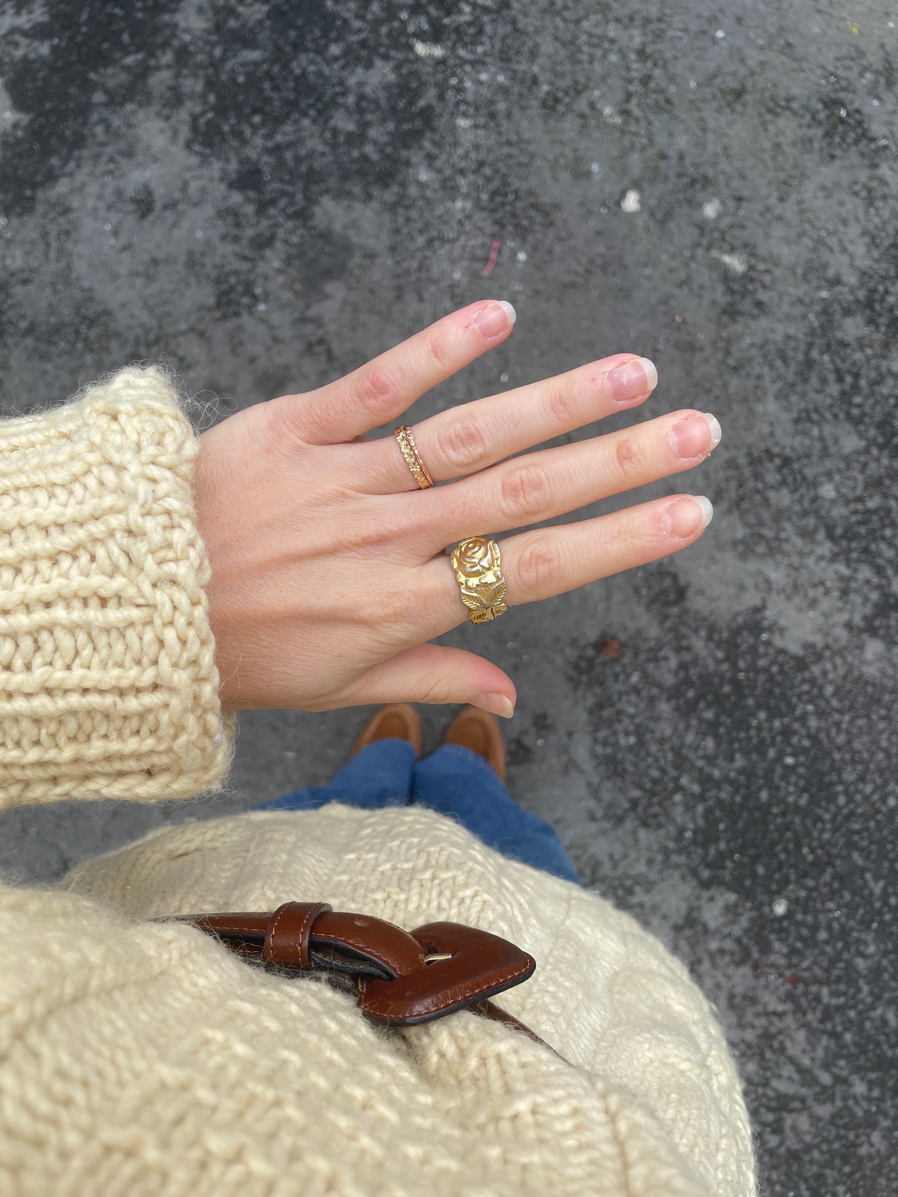 Bague Rose dorée #1