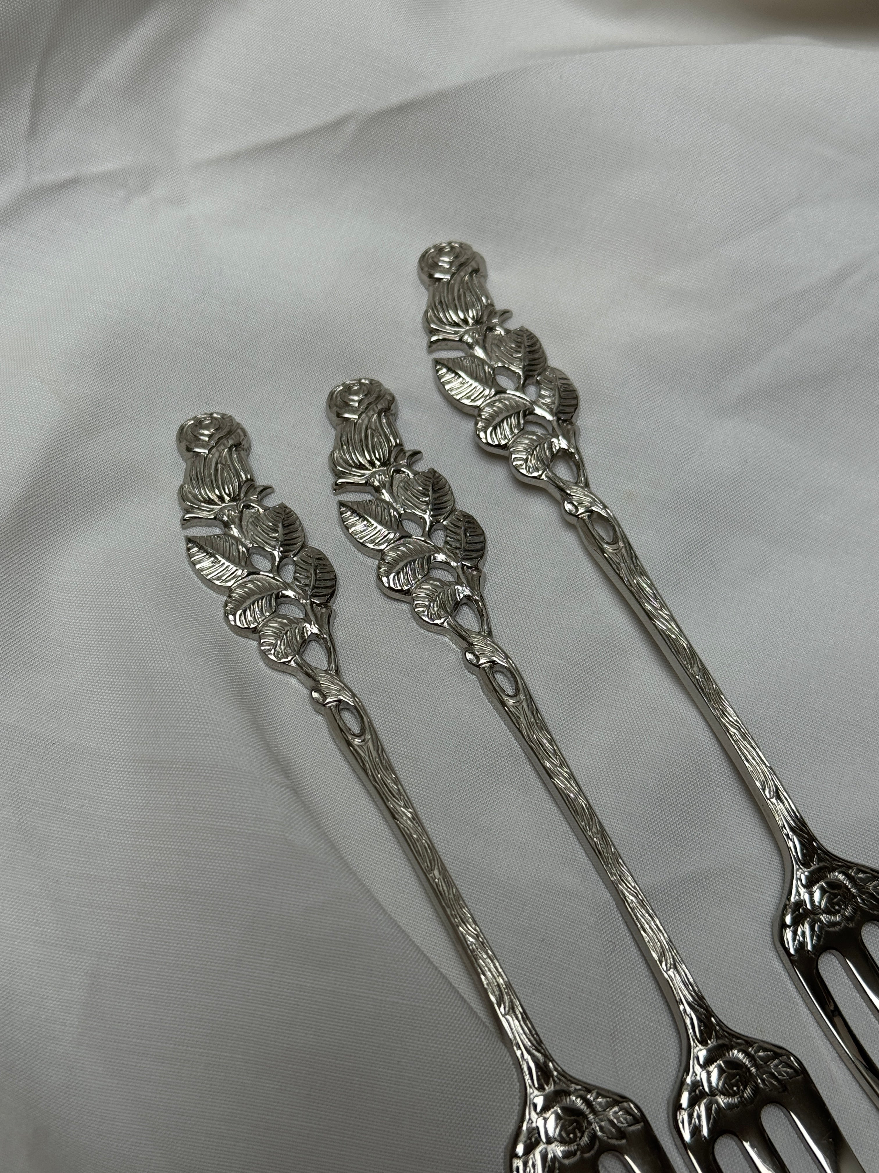 Bague Rose argentée #3