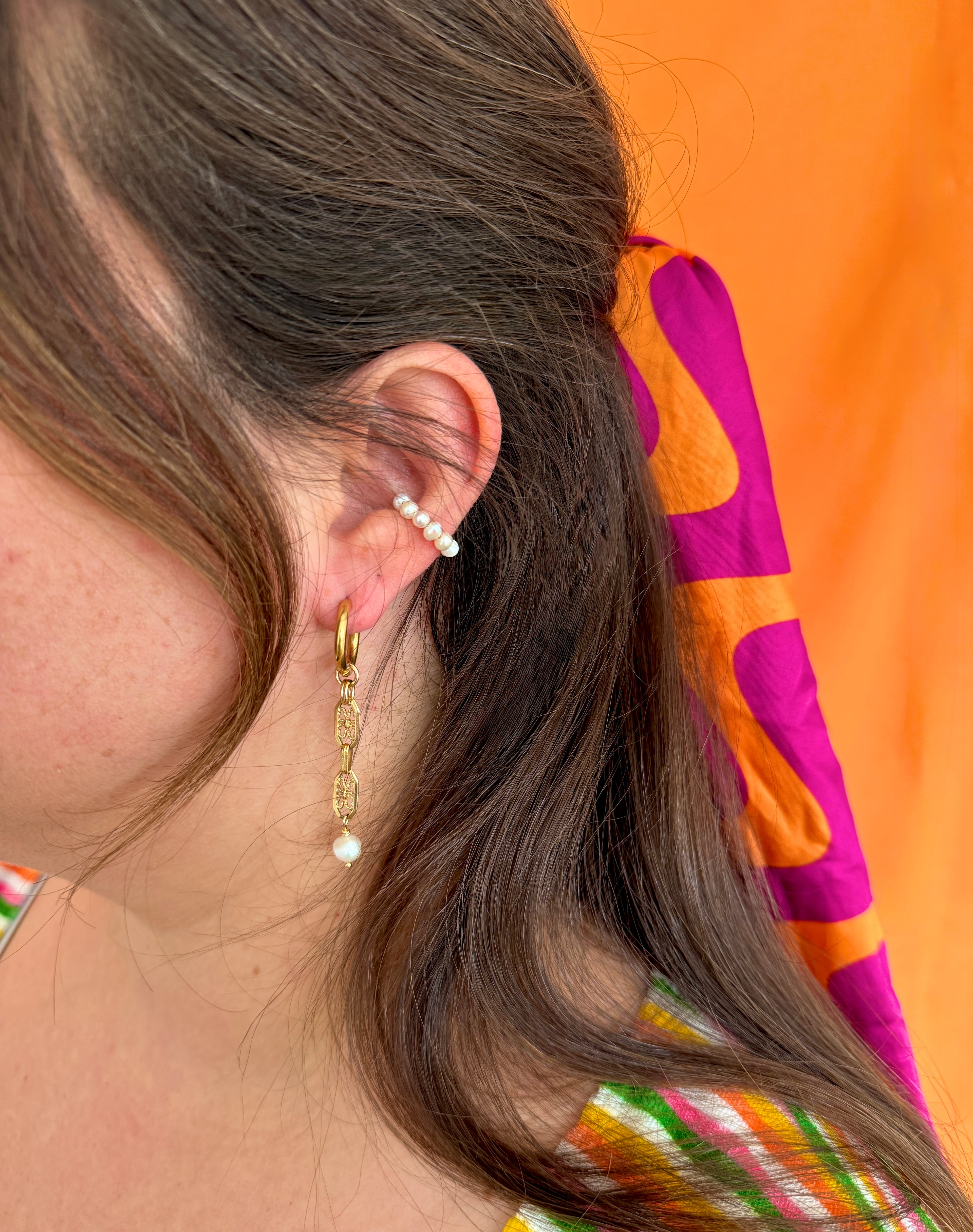 Paire petites créoles dorées #6