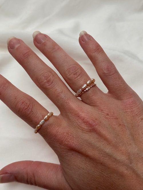 Bague perles d’eau douce rosées