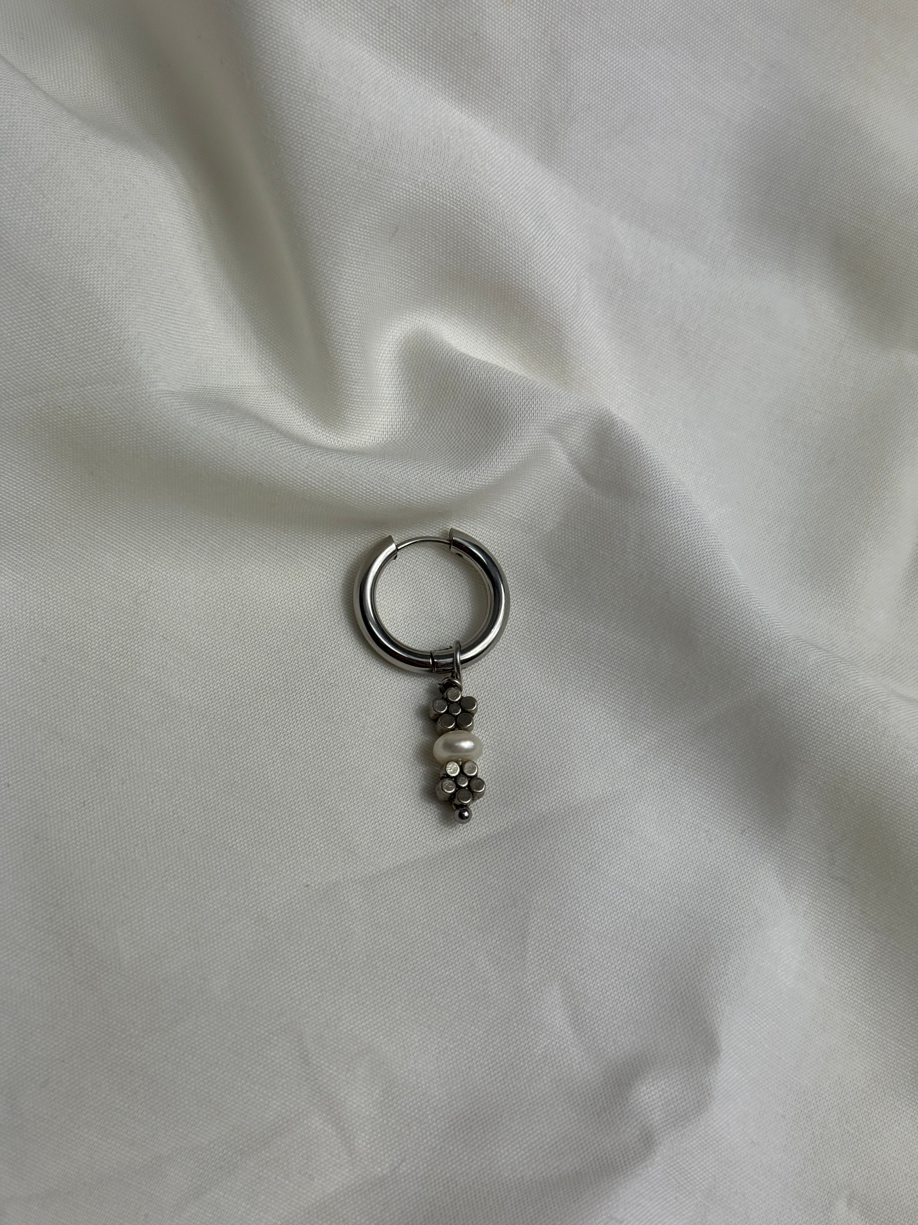 Mono créole argentée//fleurs & perle