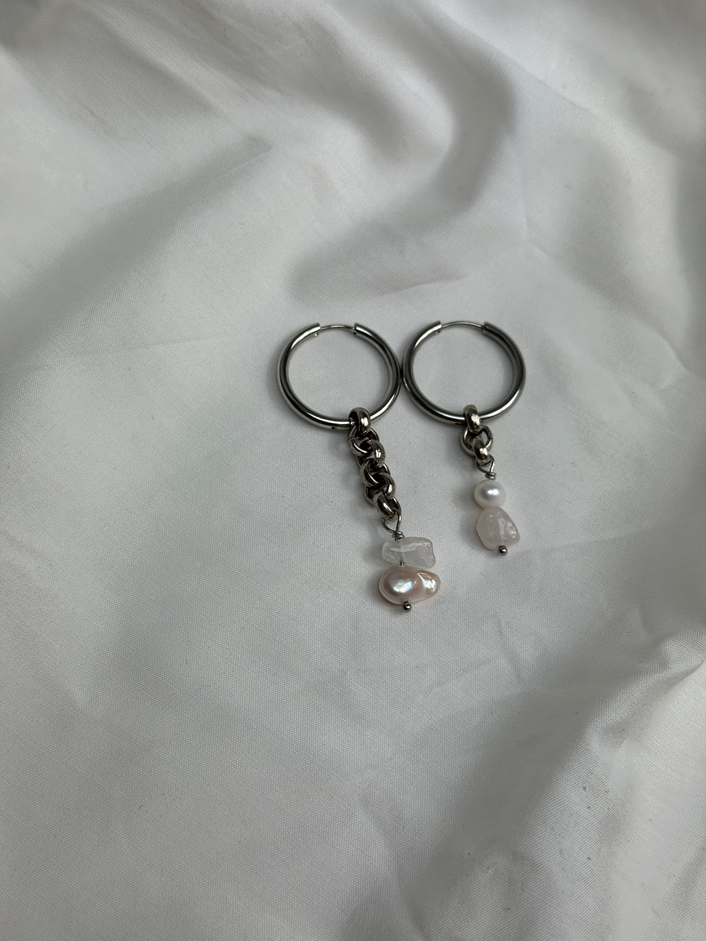 Paire grandes créoles argentées #2