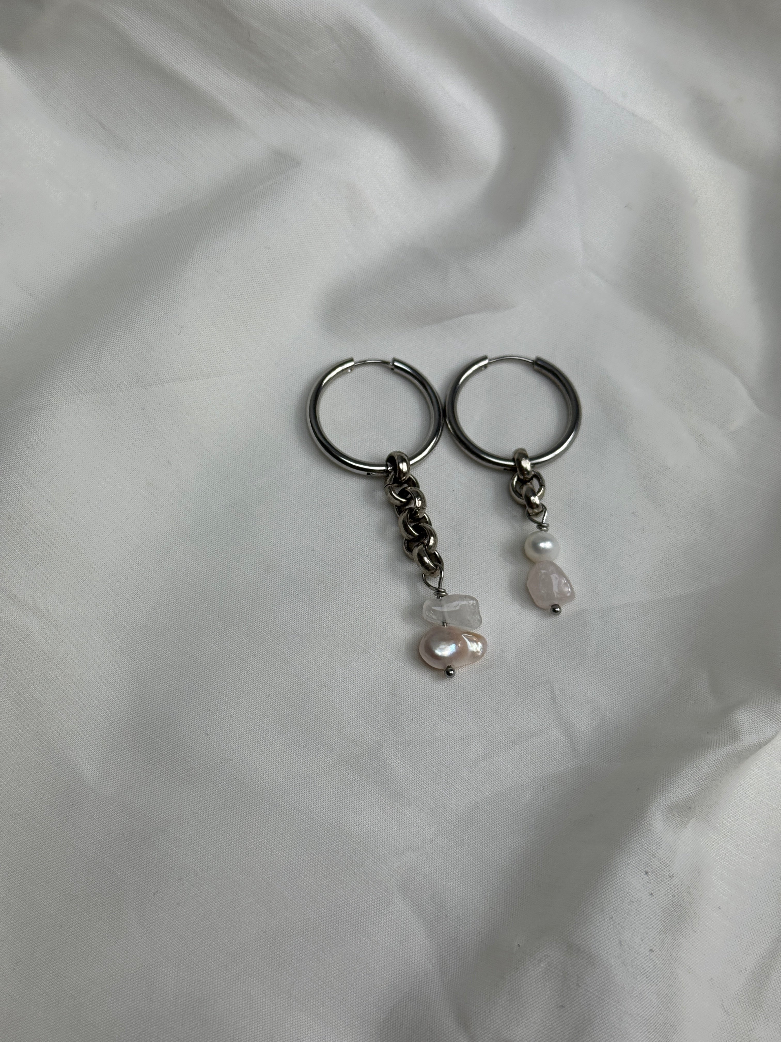 Paire grandes créoles argentées #2