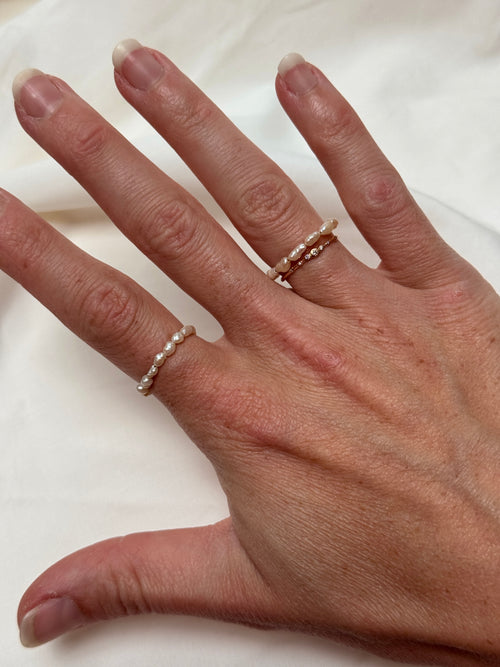 Bague perles d’eau douce blanches