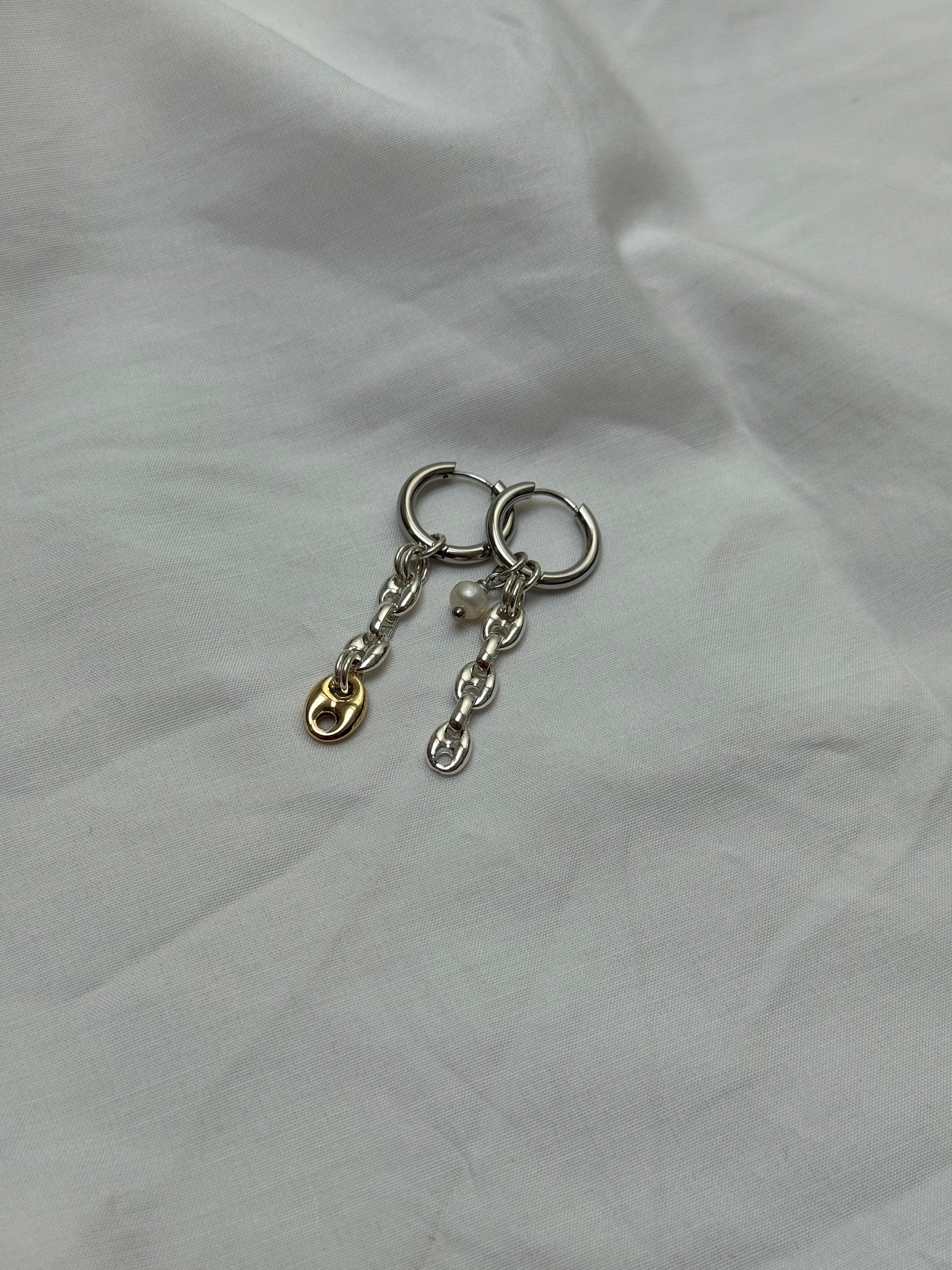 Mono créole argentée//chaîne & perle #3