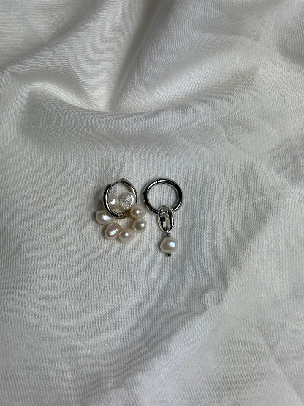 Mono créole argentée & perles d’eau douce