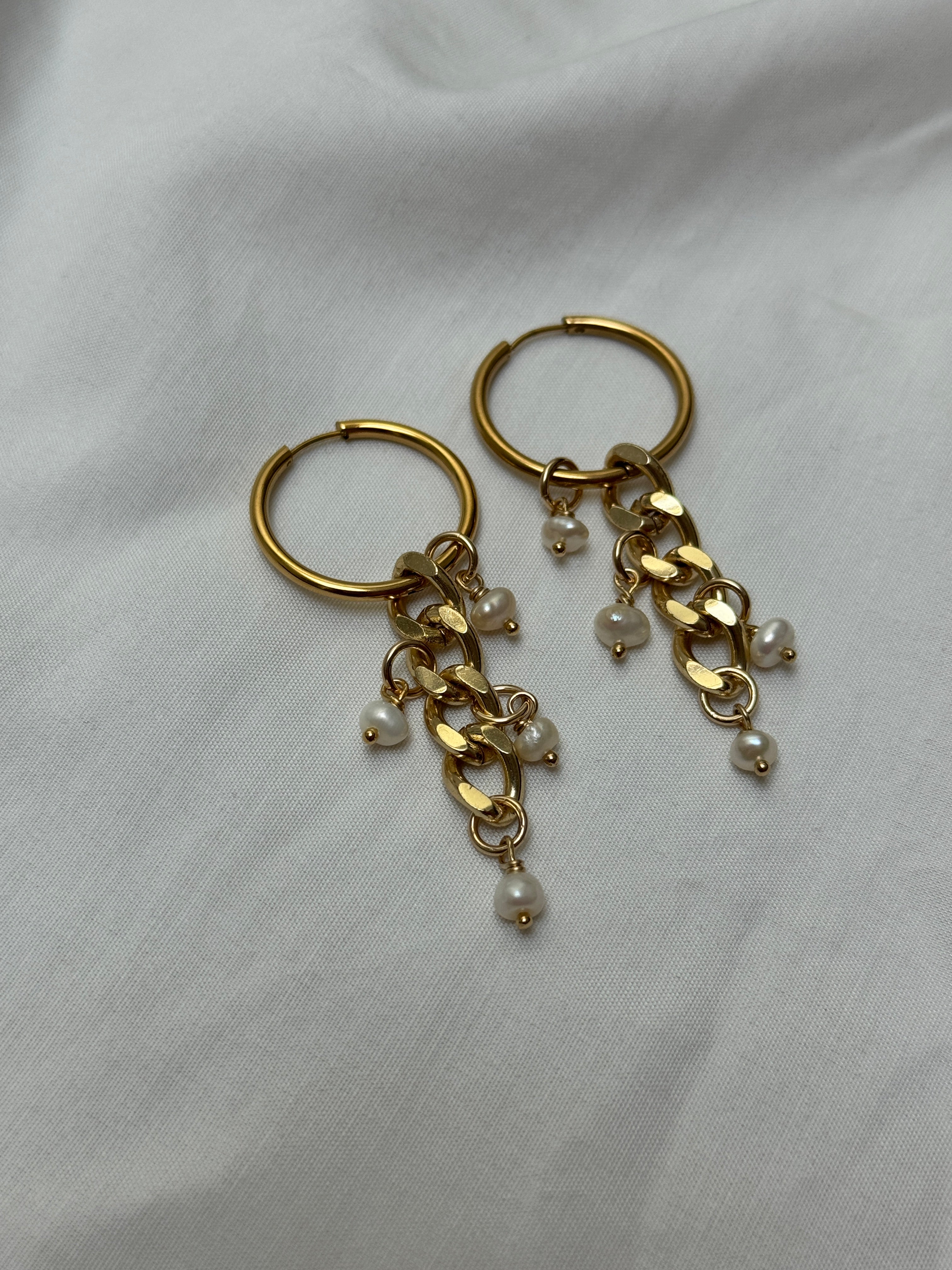 Paire grandes créoles dorées #5