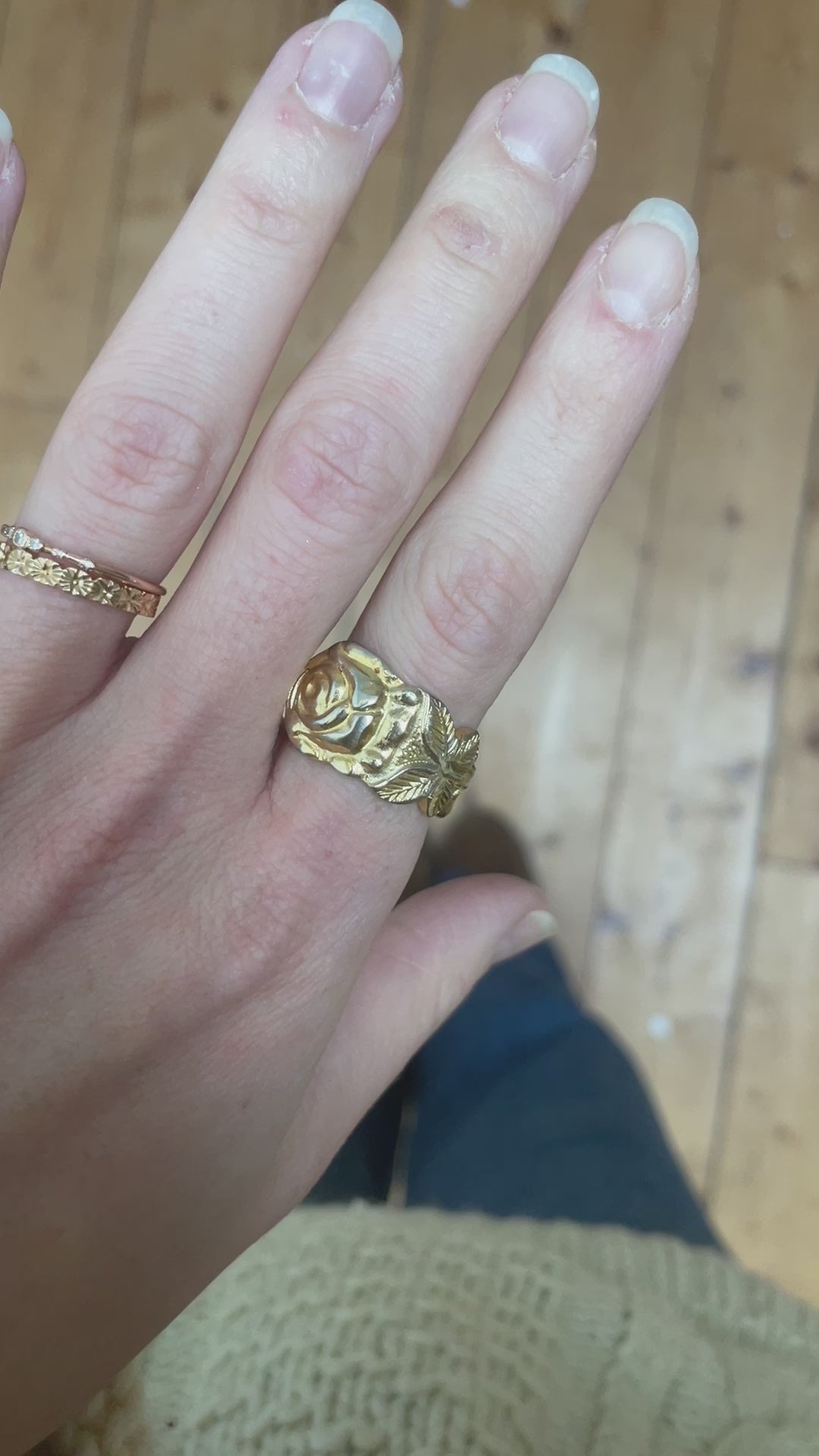 Bague Rose dorée #1